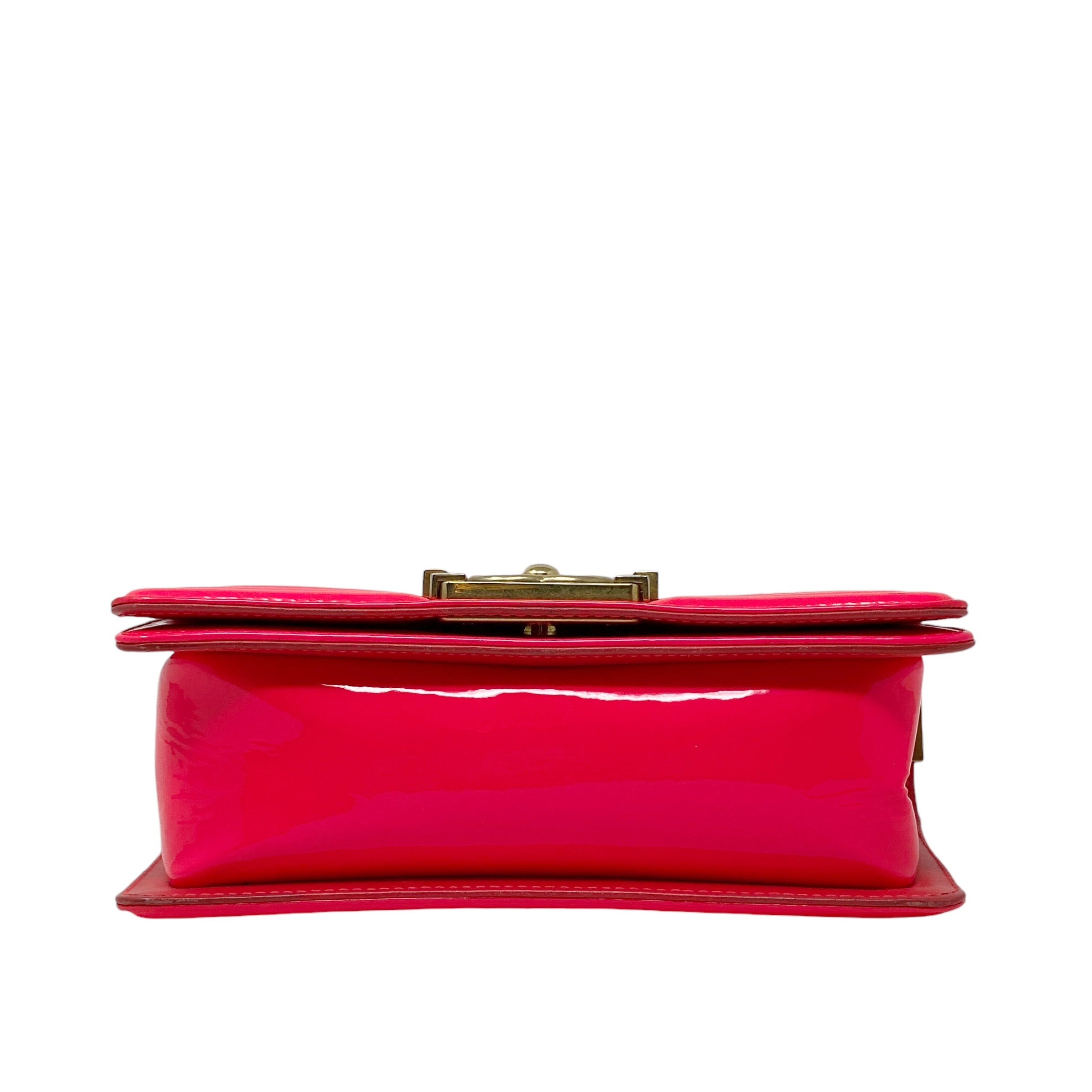 Chanel Pink Patent Leather Small Boy Bag - Luxury Crossbody Handbag for Women, Perfect for Parties, Dates & Special Occasions