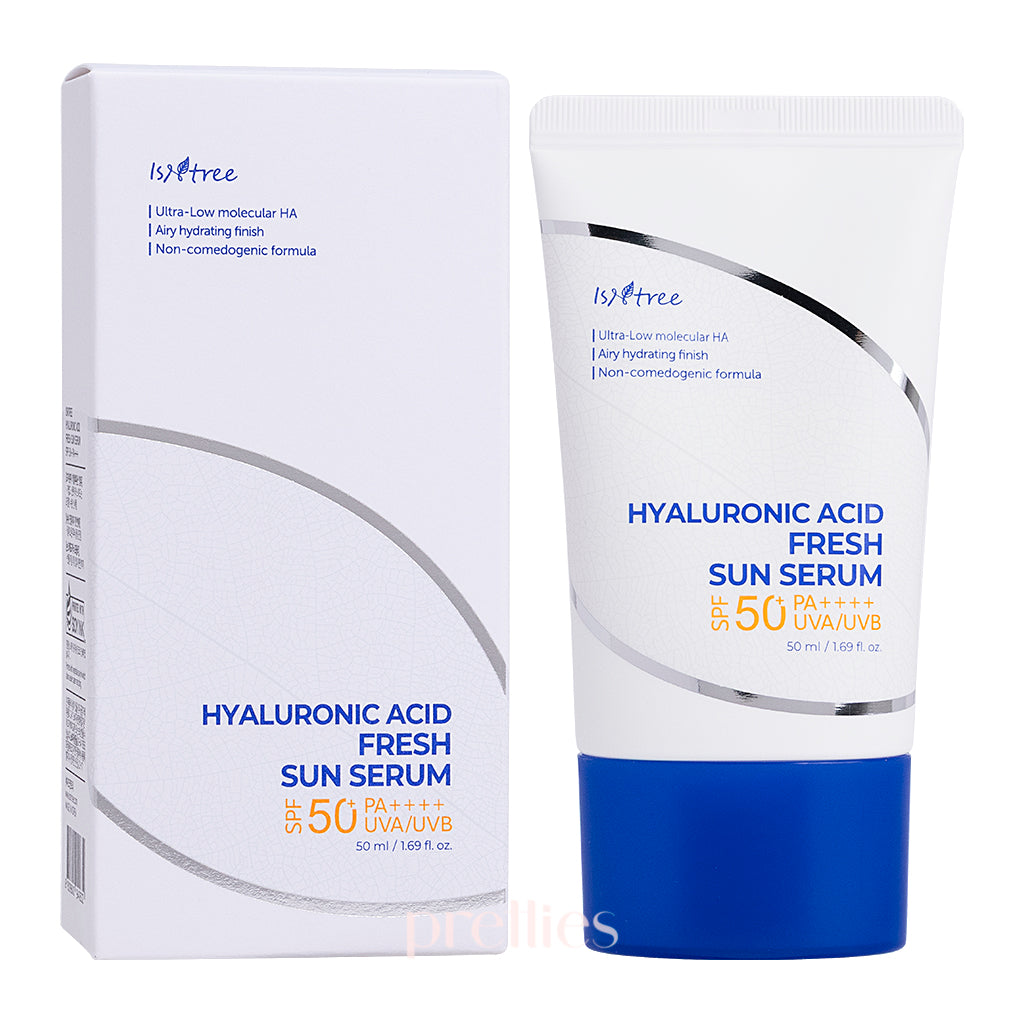 ISNTREE Hyaluronic Acid Fresh Sun Serum SPF50+ PA++++ 50ml - Hydrating Sunscreen for Face, Oil-Free & Non-Greasy, Daily UV Protection - Perfect for Outdoor Activities & Summer Skincare