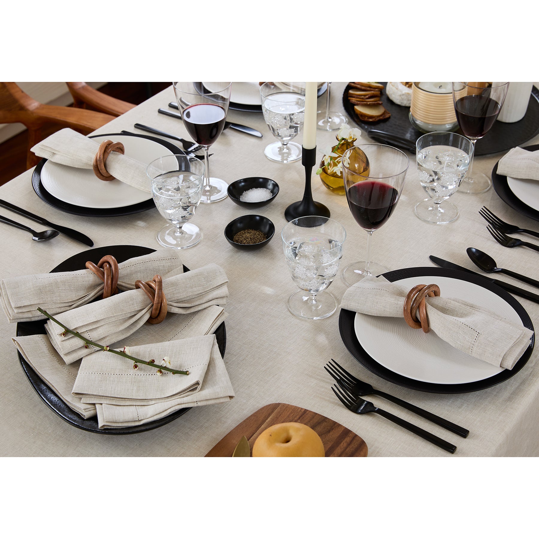 Classic Hemstitch Table Throw - Elegant Linen Table Runner for Dining Room Decor, Wedding & Holiday Table Settings