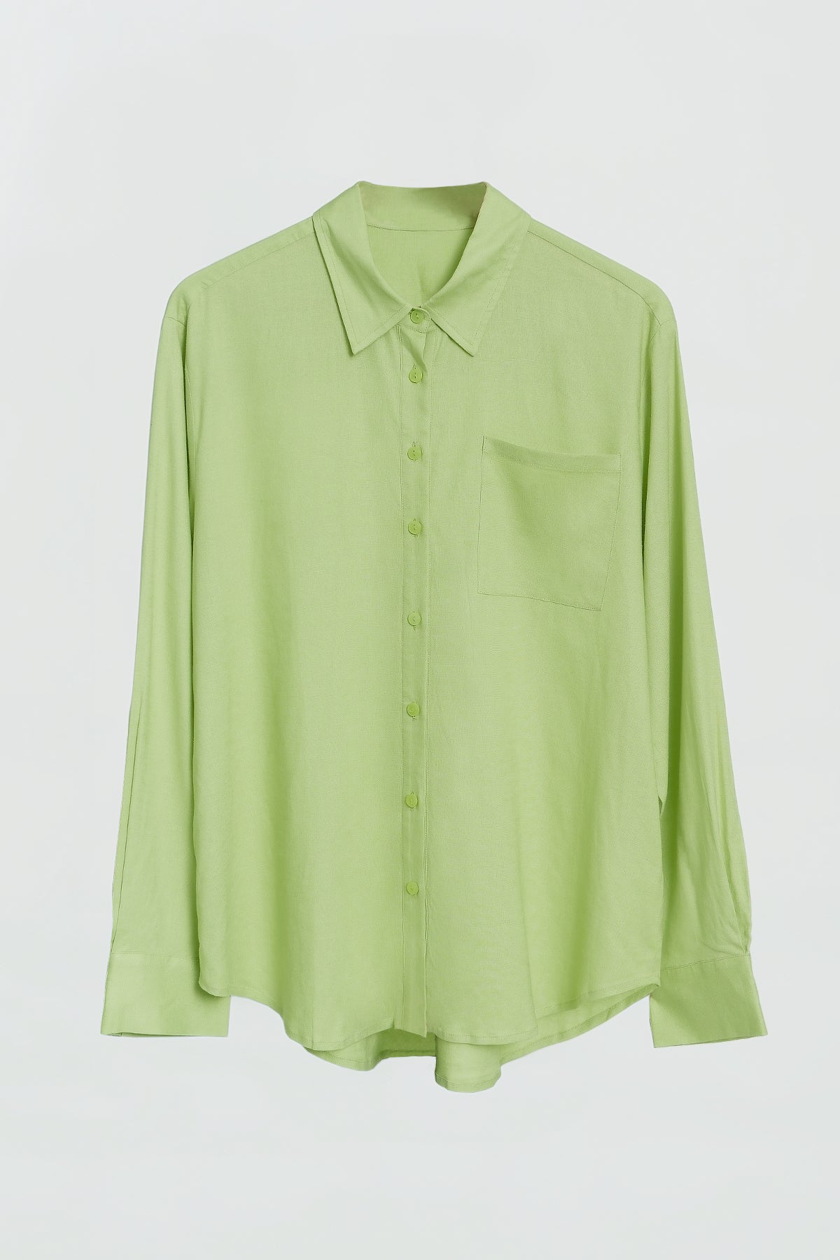 Arden Women's Linen Button Down Shirt - Breathable Summer Blouse in Lime Green for Casual Outings & Office Wear