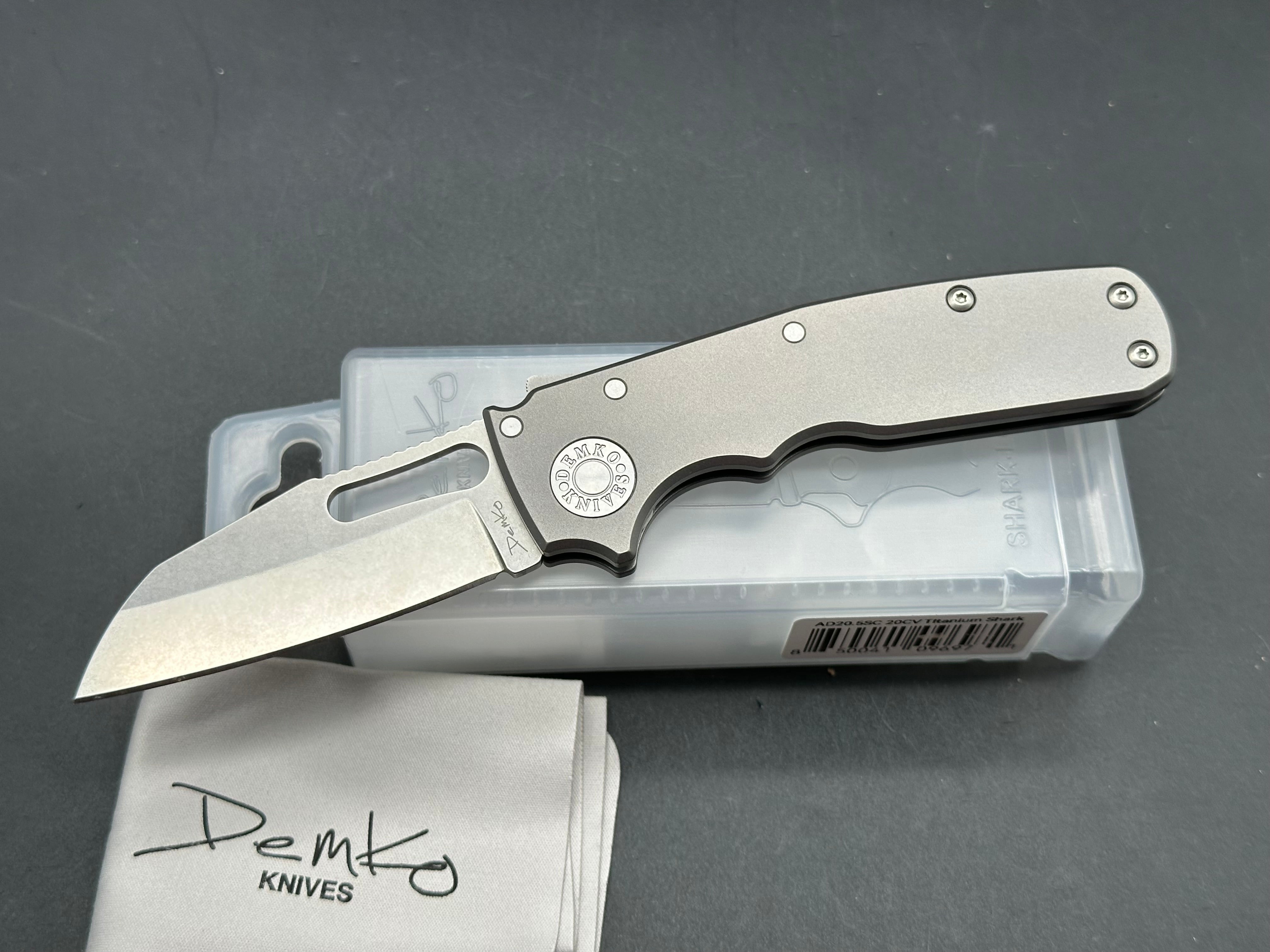 Demko Shark Cub Titanium Pocket Knife - Premium EDC Folding Knife for Outdoor, Camping & Survival Gear - Perfect for Hiking, Fishing & Everyday Carry