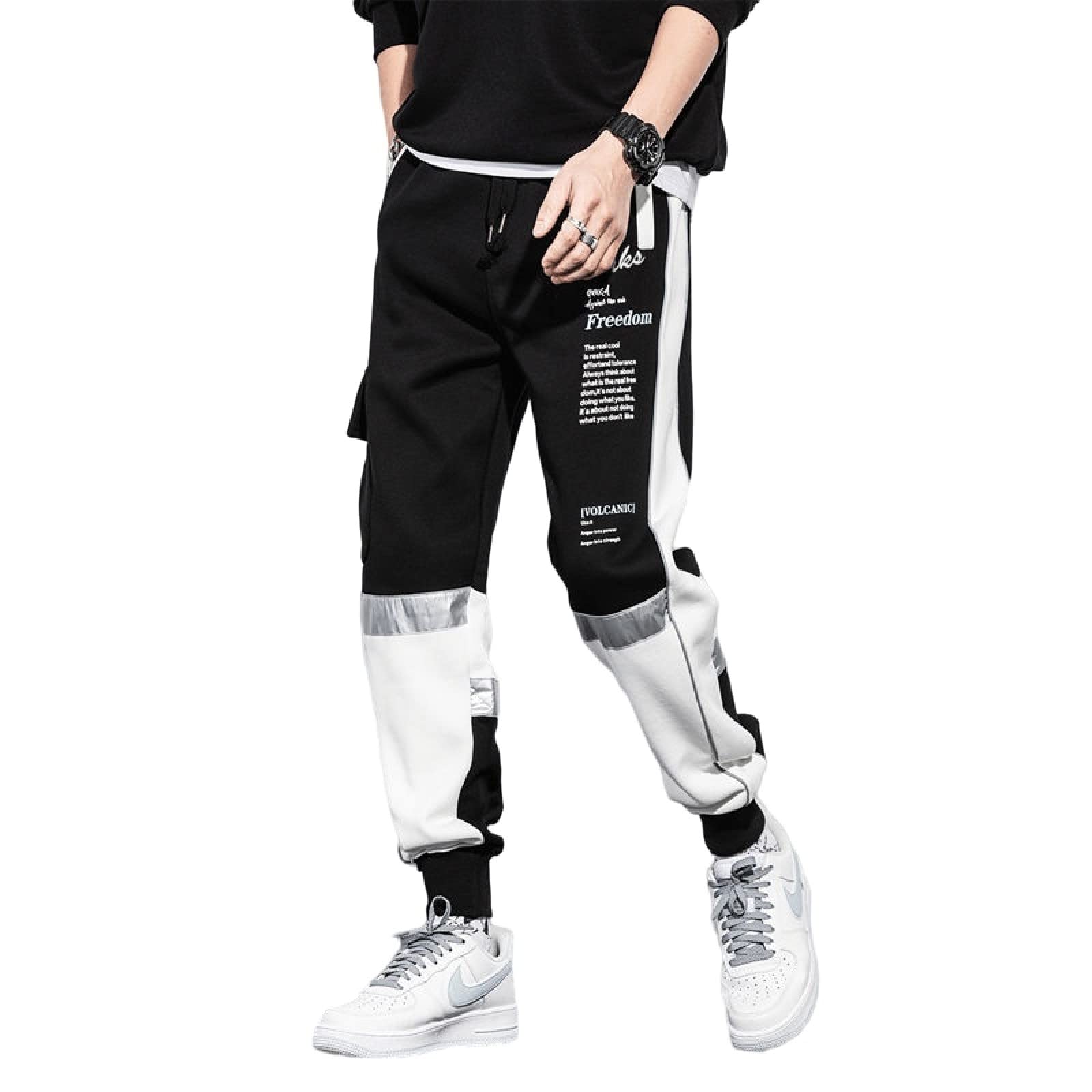BXCNCKD Men's Athletic Jogger Pants - Korean Style Loose Fit Casual Sweatpants for Men - 5XL Plus Size Workout Running Yoga Pants (Black, Small) - Perfect for Gym, Lounge & Streetwear Fashion