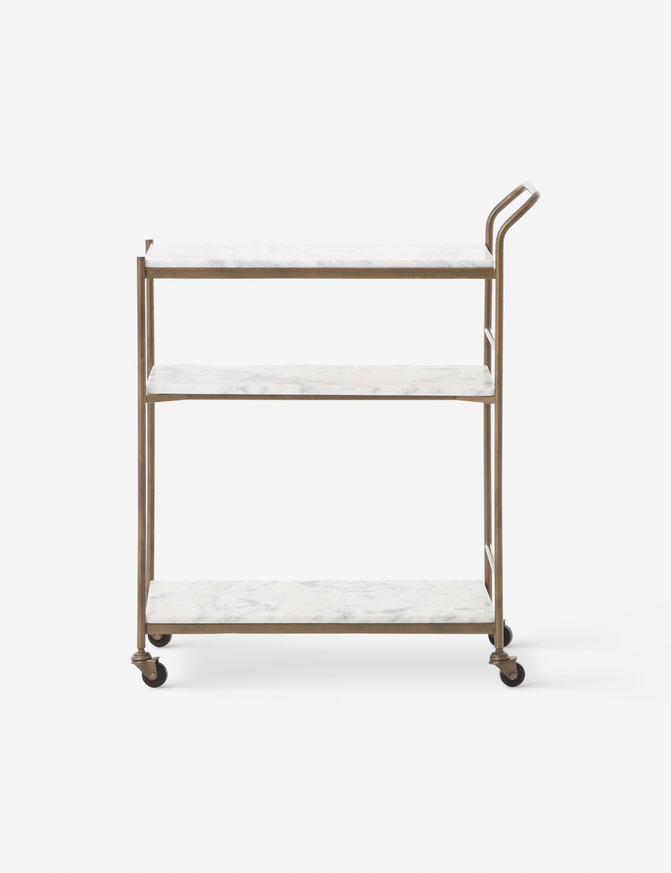 Evander Bar Cart - Modern Rolling Bar Cart with Wheels for Home, Kitchen, or Outdoor Entertaining | Perfect for Cocktail Parties, Wine Storage & Living Room Decor