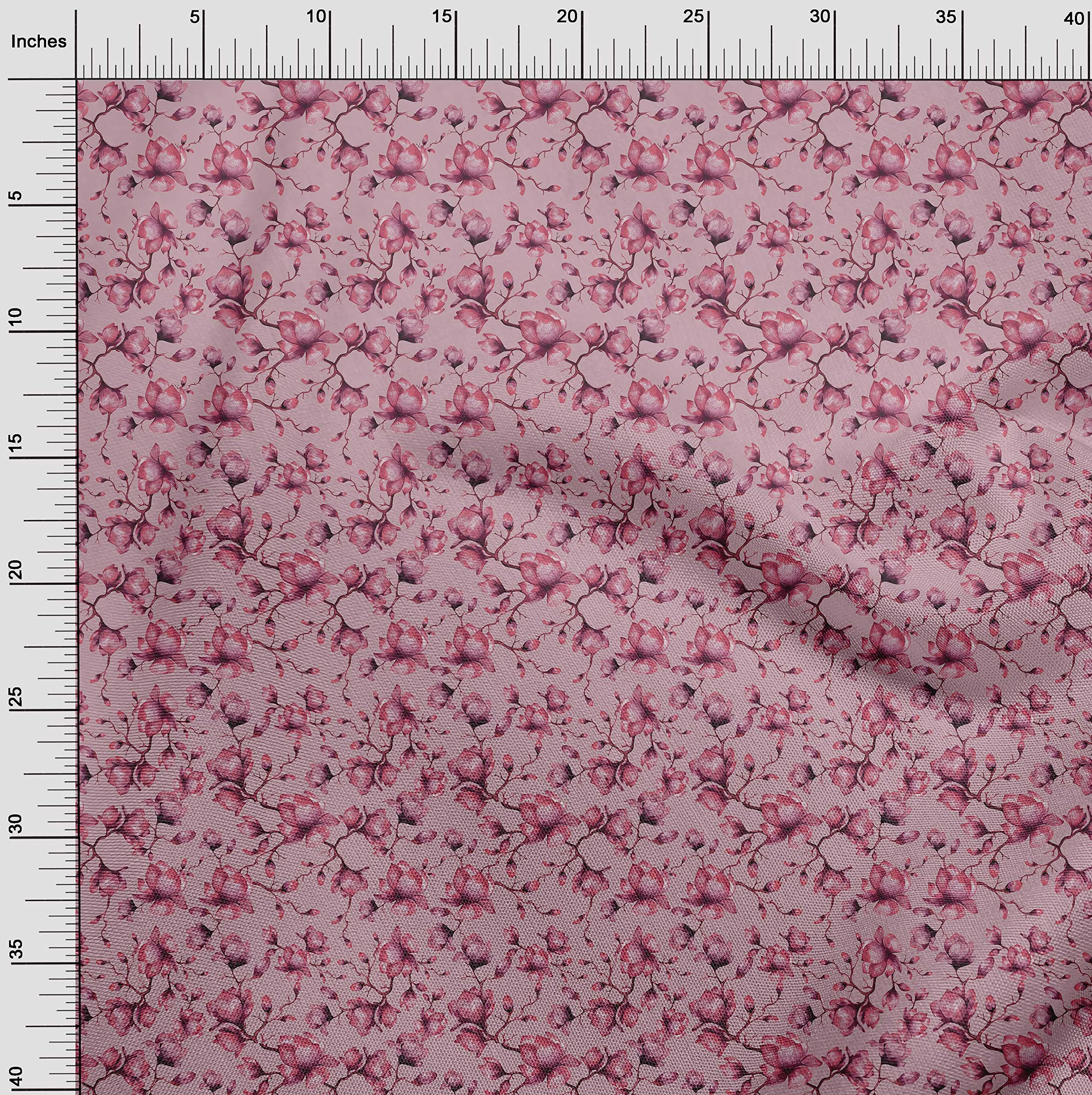 Velvet Lavender Floral Print Fabric by The Yard - 58 Inch Wide DIY Sewing Material for Dresses, Curtains & Home Decor | Soft Textured Crafting Supplies