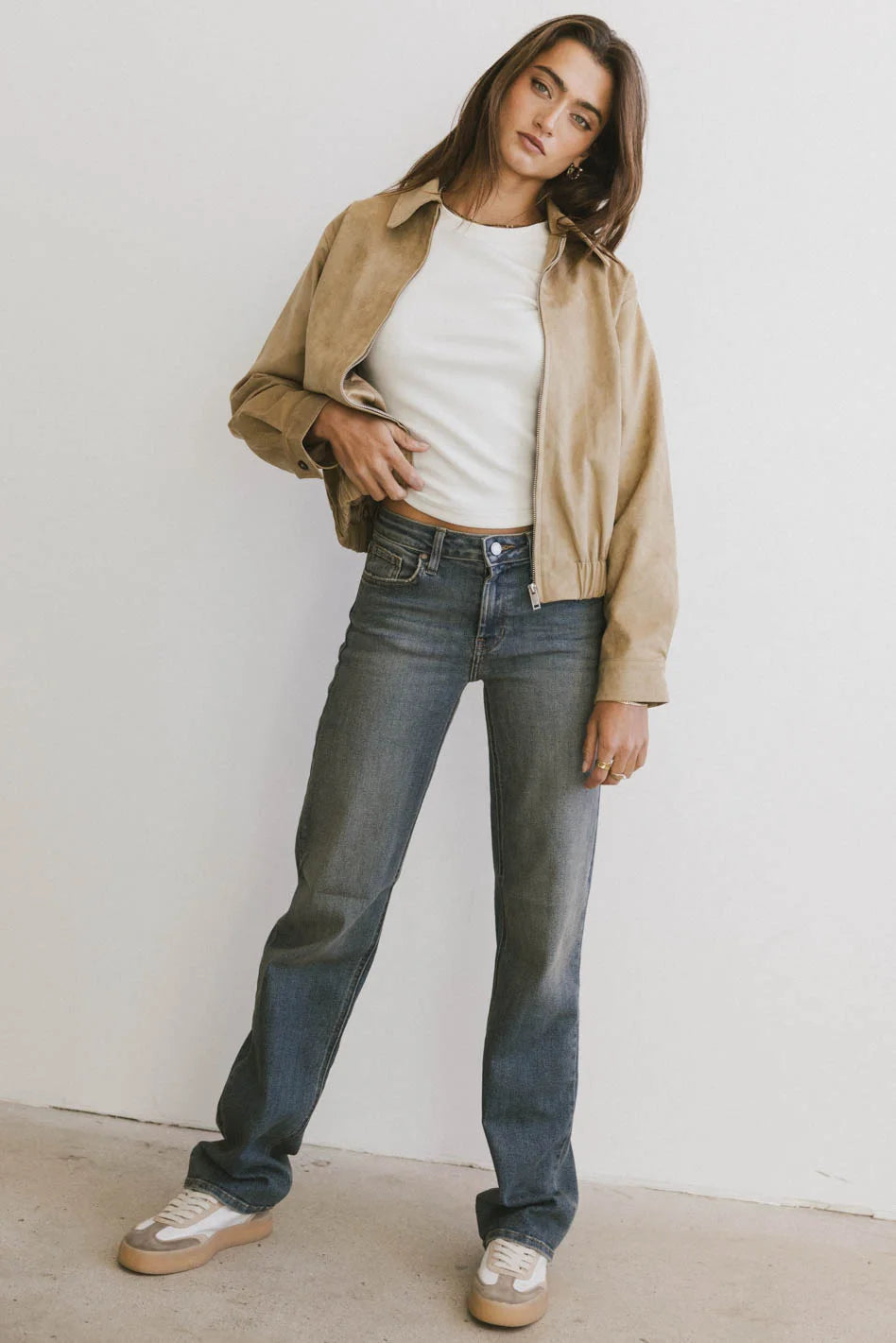 Alicia Women's Straight Leg Jeans - High Waist Slim Fit Denim Pants for Casual Wear & Everyday Outfits