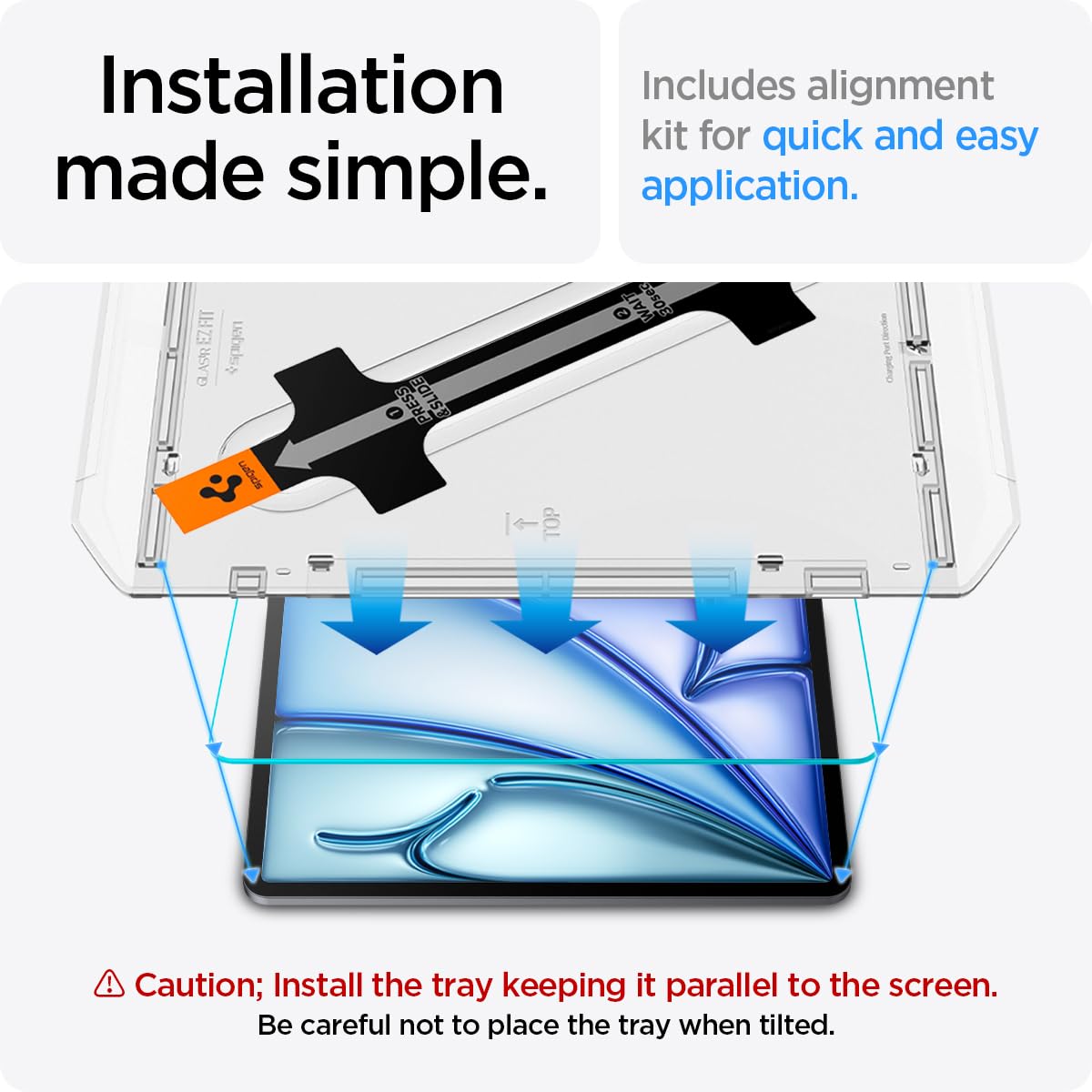 Spigen Tempered Glass Screen Protector for iPad Air 11 inch (2024/2025 M2/M3) - 9H Hardness, Case-Friendly, EZ Fit Installation - Perfect for Work, Study & Entertainment Protection