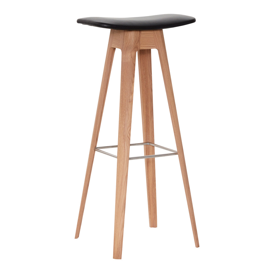 Anne Qvist HC1 Bar Stool - Modern Scandinavian Bar Height Stool with Wooden Legs - Perfect for Kitchen Islands, Breakfast Bars & Home Decor