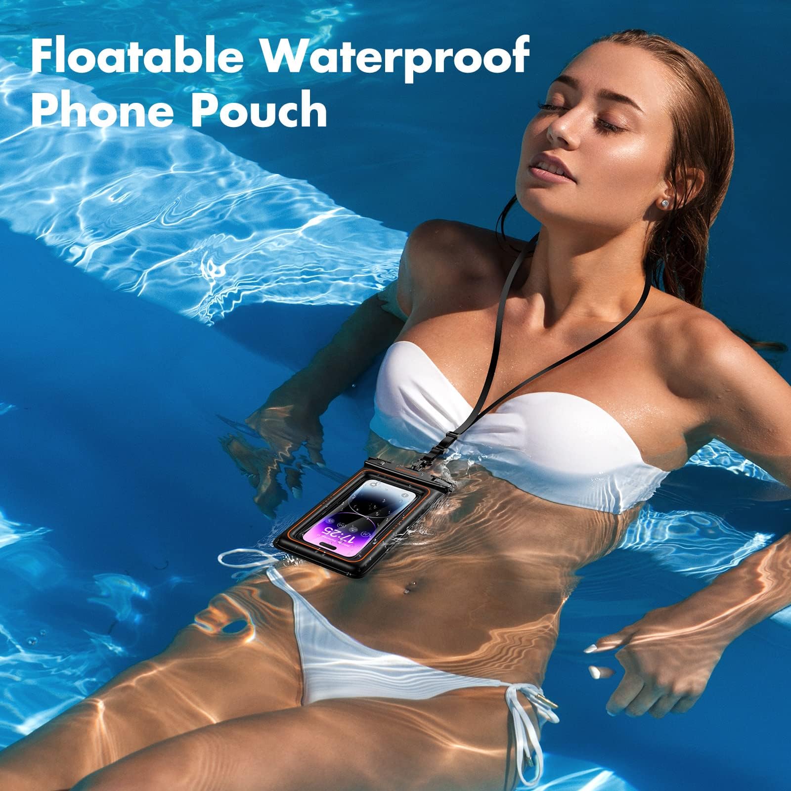 UNBREAKcable Floating Waterproof Phone Pouch 2 Pack - IPX8 Waterproof Phone Case Dry Bag for iPhone 16/15 Pro Max & Samsung S25/S24/S23 - Perfect for Kayaking, Beach, Cruise Travel & Swimming - Universal 7