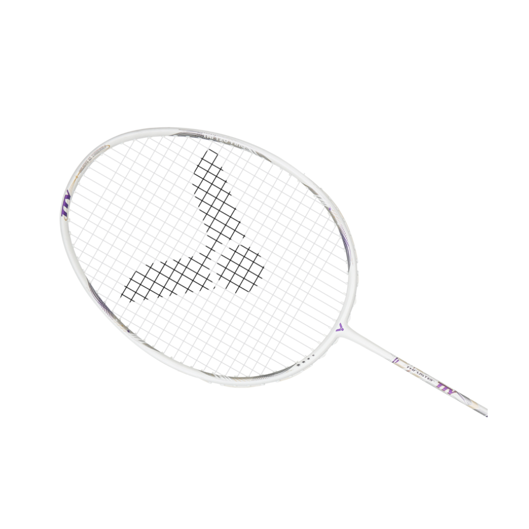Victor Thruster TTY A Unstrung Badminton Racket [White] - Professional Grade Carbon Fiber Shuttlecock Racquet for Tournament & Training - Perfect for Singles/Doubles Matches & Backyard Play