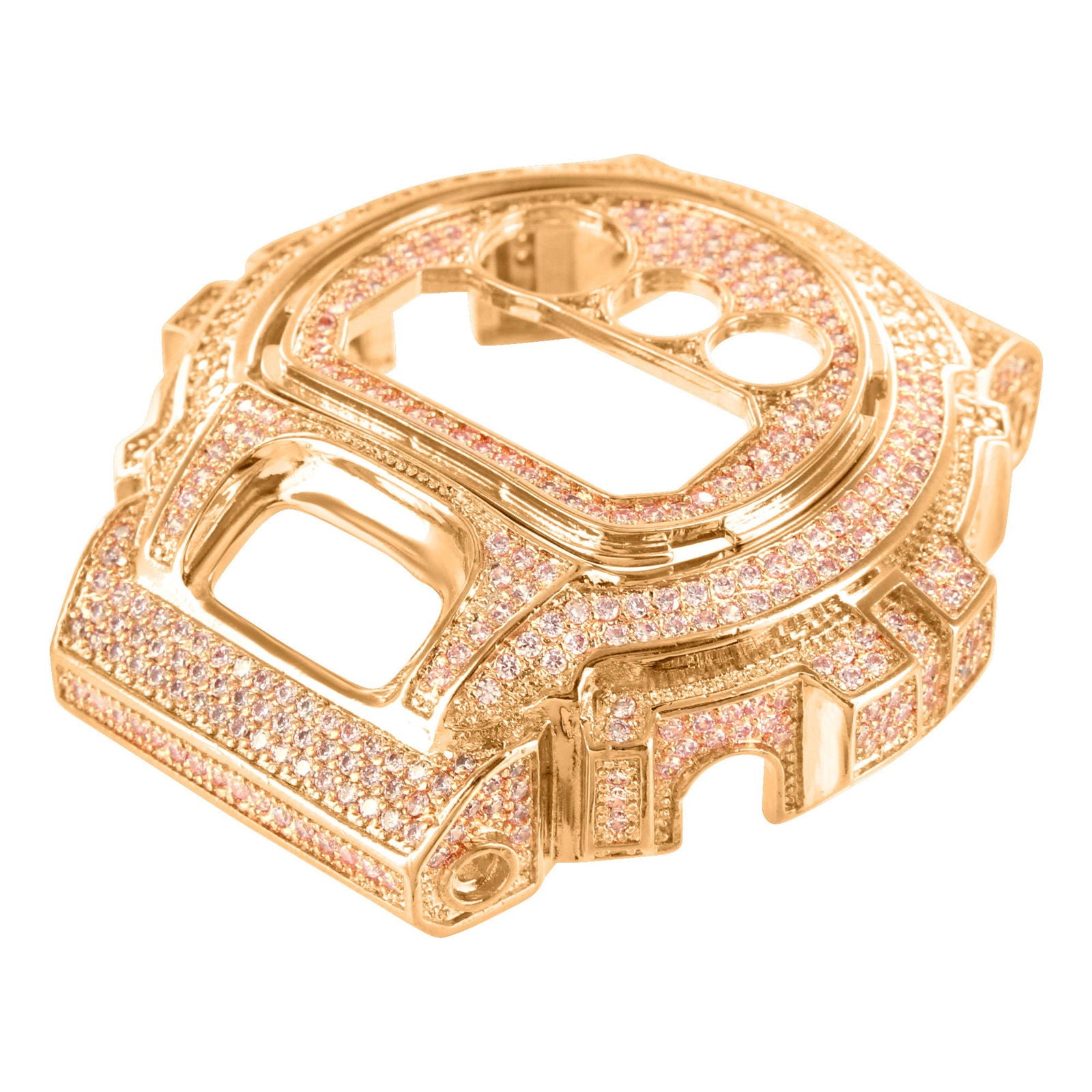 Custom Pink Simulated Stones Bezel Plate for G-Shock DW6900 Watch - Stylish & Durable Replacement Accessory for Men and Women - Perfect for Sports, Work, and Everyday Wear