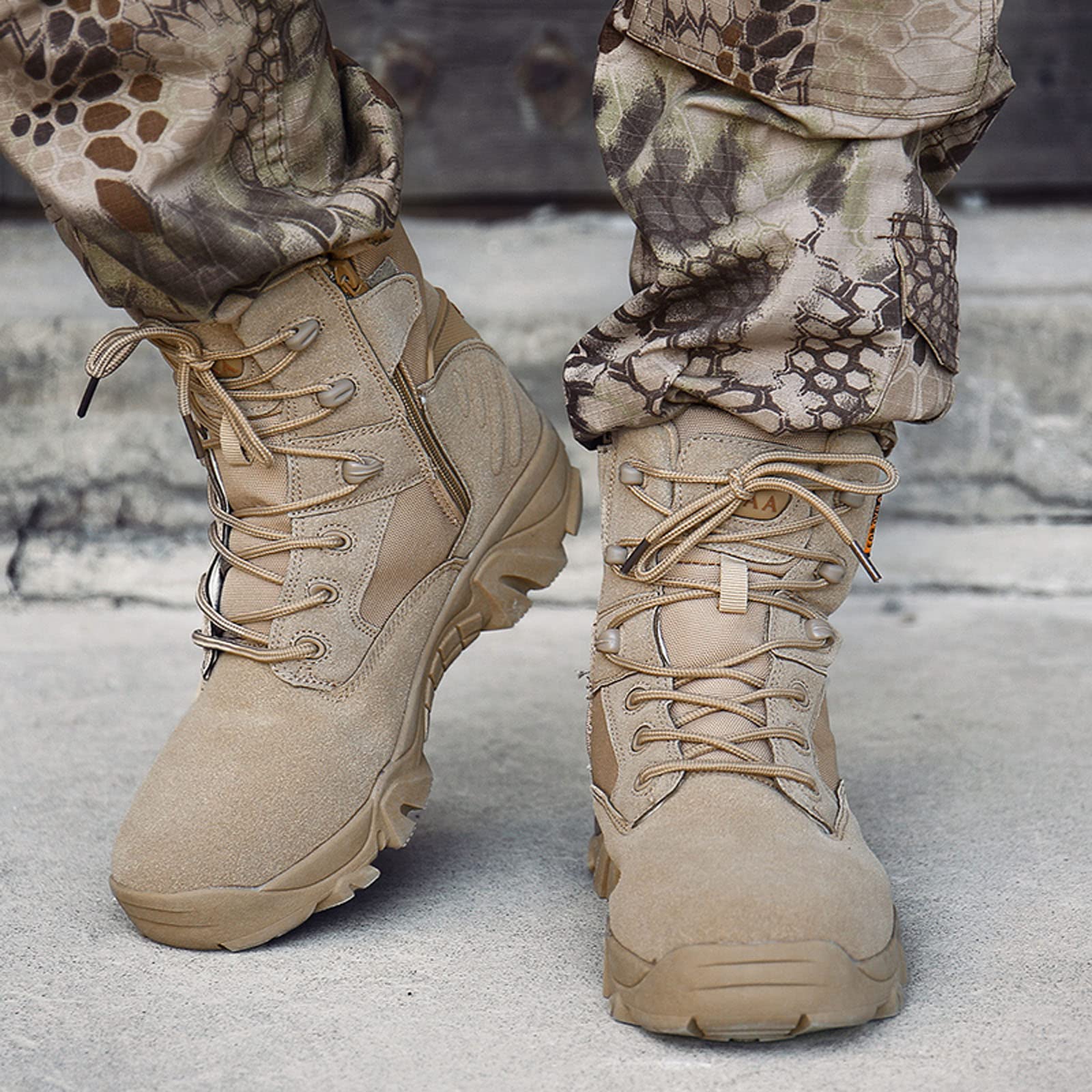 Men's Tactical Boots - Military Combat Hiking Boots for Outdoor Trekking, Mountaineering & Backpacking - Durable Commando Boots for Adventure & Survival Scenarios