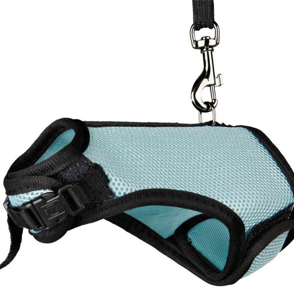 Small Pet Harness and Leash Set for Hamsters, Rats, Ferrets, Guinea Pigs & Bunnies - Adjustable Chest Strap Vest with Leash (Size S, Blue) - Perfect for Safe Outdoor Walks and Playtime