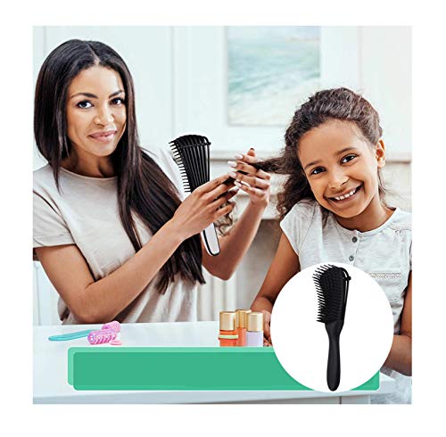 8-Claw Scalp Massage Hair Brush - Detangling Comb for Curly & Thick Hair - Gentle Hairbrush for Women & Men (Black) - Perfect for Daily Styling, Salon Use & Relaxing Scalp Care