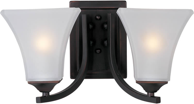 14W Aurora 2-Light Bathroom Vanity Light Fixture in Oil Rubbed Bronze - Perfect for Modern Bathroom, Powder Room, and Master Bath Lighting