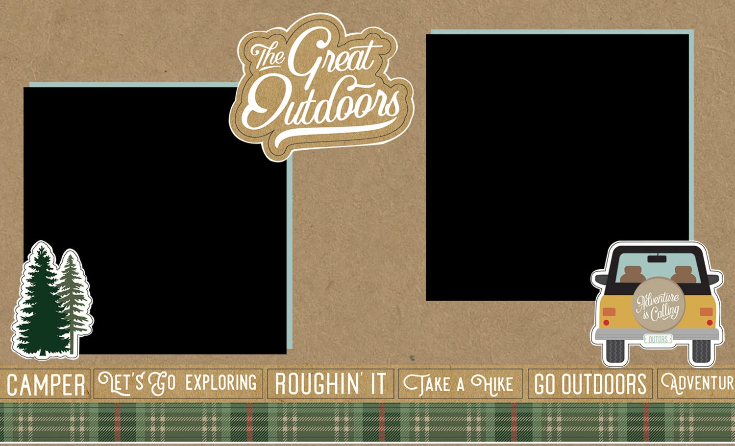Camping Scrapbook Stickers Set - Decorative Camper & Cabin Theme Stickers for Scrapbooking, Journaling, and DIY Camp Crafts | Perfect for Travel Planners, Bullet Journals, and Memory Books (2-Pack)