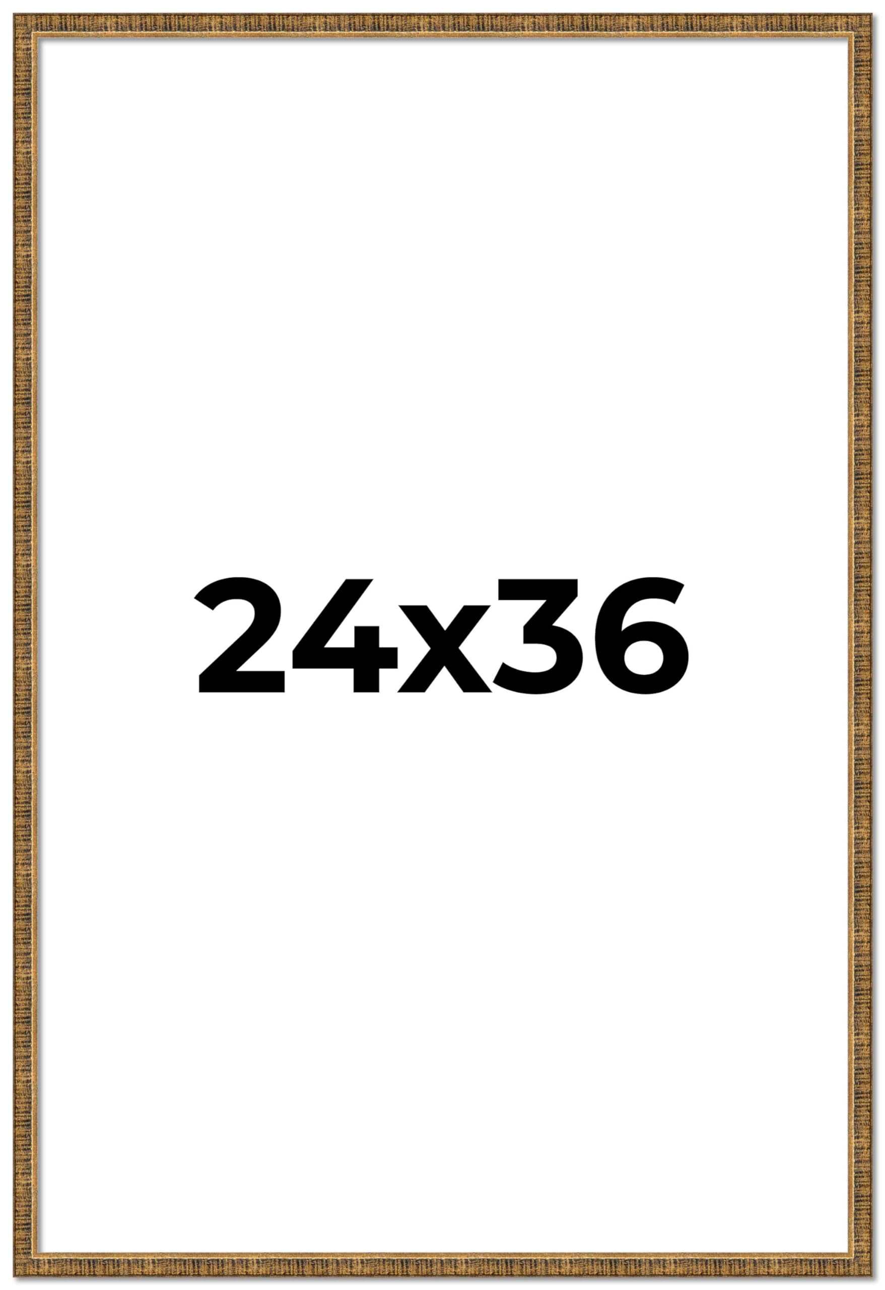 24x36 Gold Kingsley Distressed Solid Wood Picture Frame - 0.75