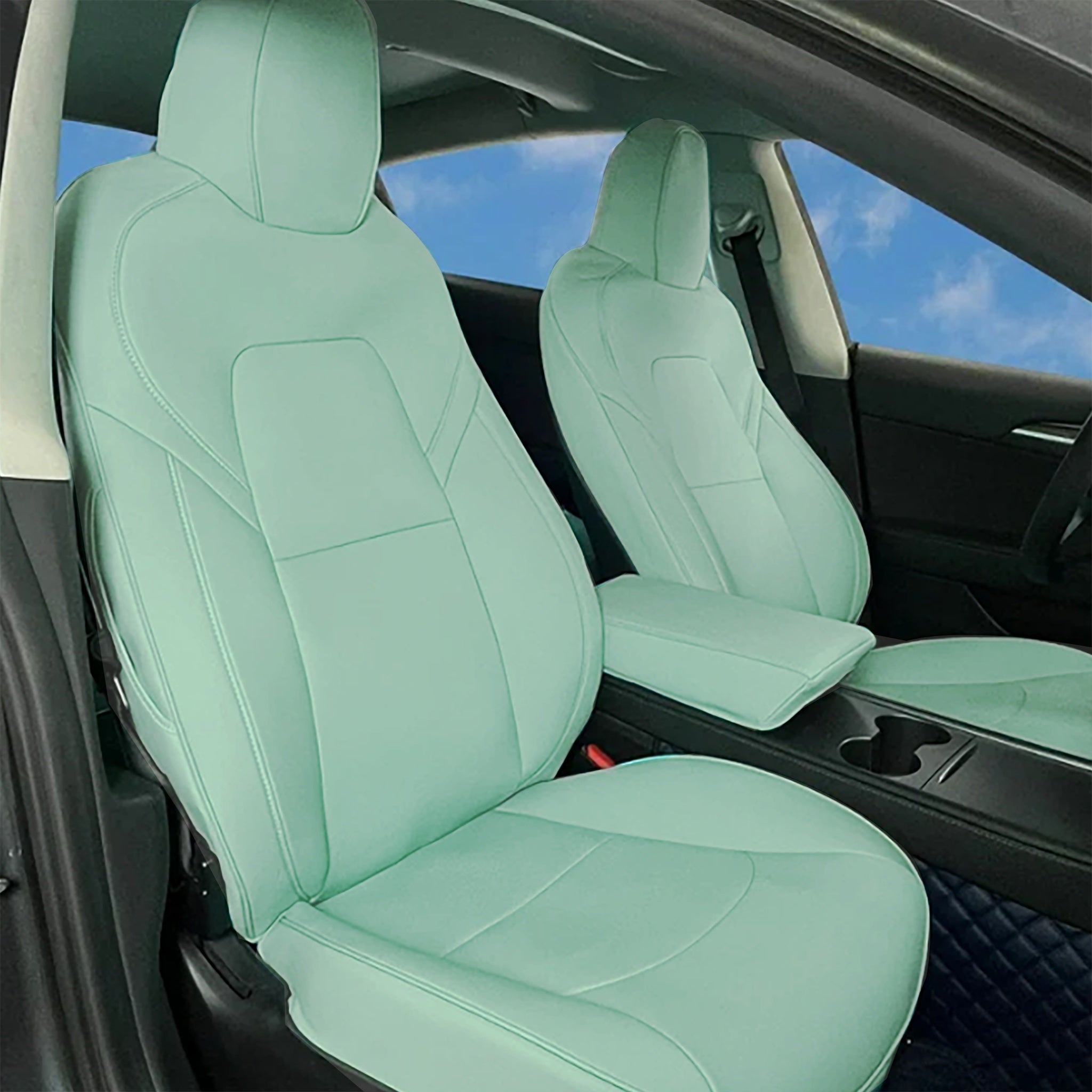Premium Custom Fit Tesla Seat Covers for Model 3 & Model Y (2017-2025) - Waterproof & Breathable Car Seat Protectors with Enhanced Comfort - Perfect for Road Trips, Daily Commute & Interior Protection