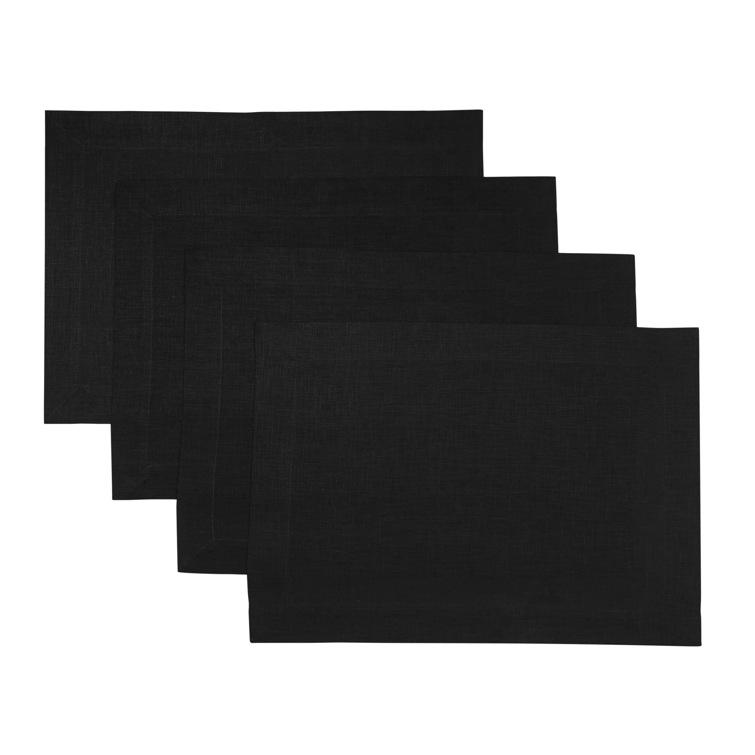 D'Moksha Homes 4-Pack 100% Pure Linen Placemats - 14
