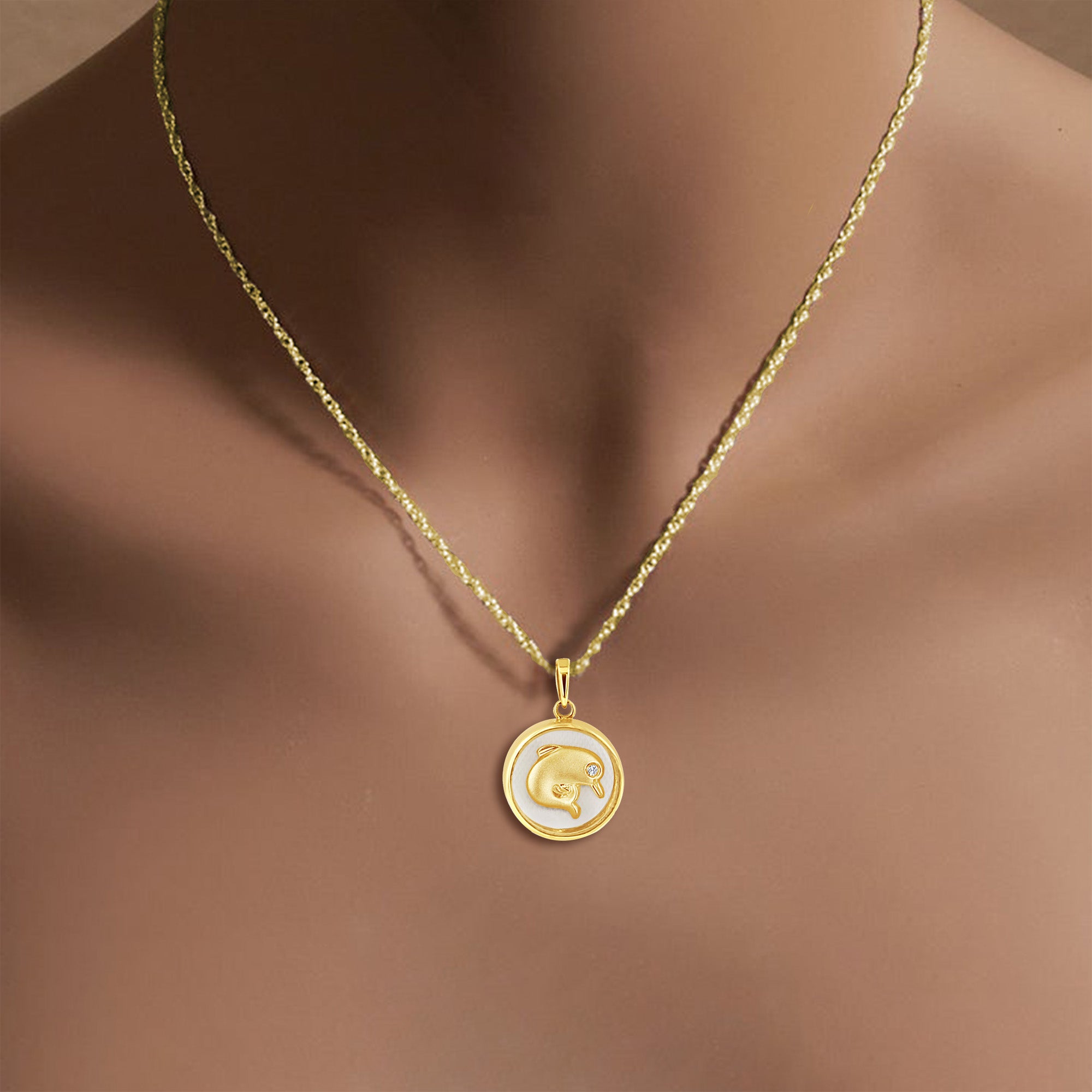 14K Yellow Gold Baby Dolphin Necklace - Elegant & Dainty Jewelry for Women & Girls - Perfect for Birthdays, Gifts & Everyday Wear