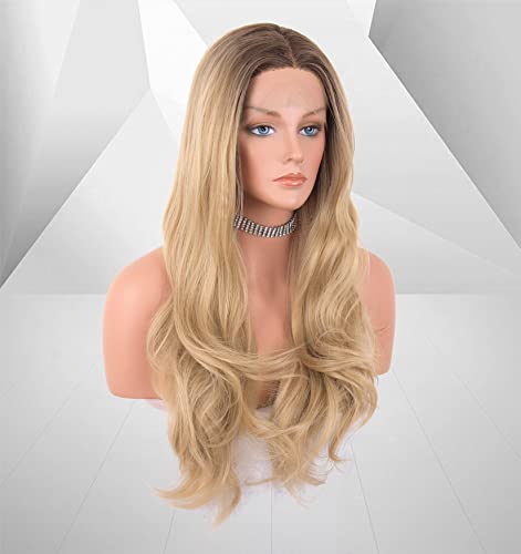 Platinum Blonde Ombre Lace Front Wig - Natural Looking Human Hair Wig for Women | Perfect for Cosplay, Parties & Daily Wear