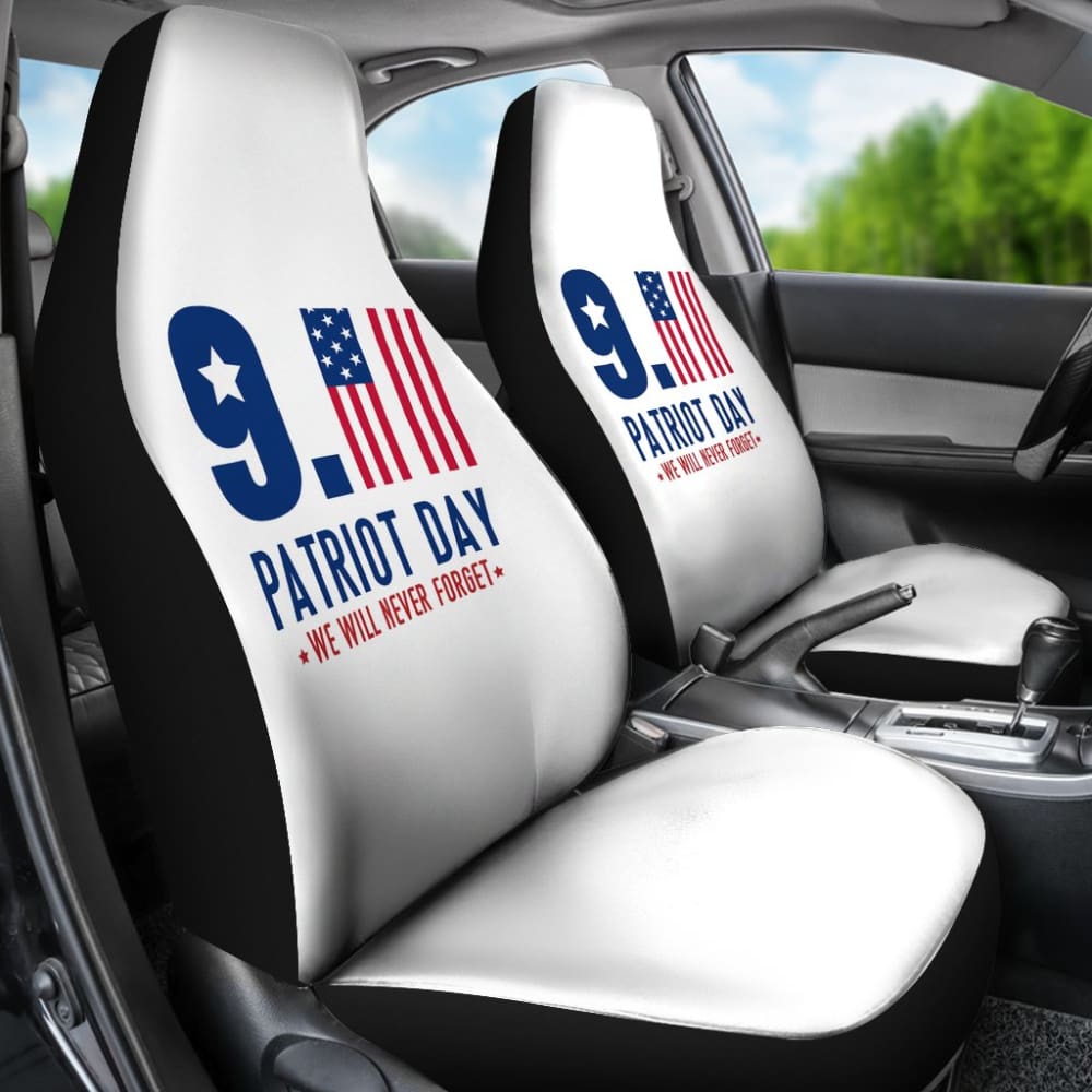 Patriotic Car Seat Covers - Never Forget 9/11 - Perfect Gift for Memorial Day, Veterans Day & Patriot Day - USA Flag Design for Trucks & SUVs - Great for Honoring Heroes & Showing American Pride
