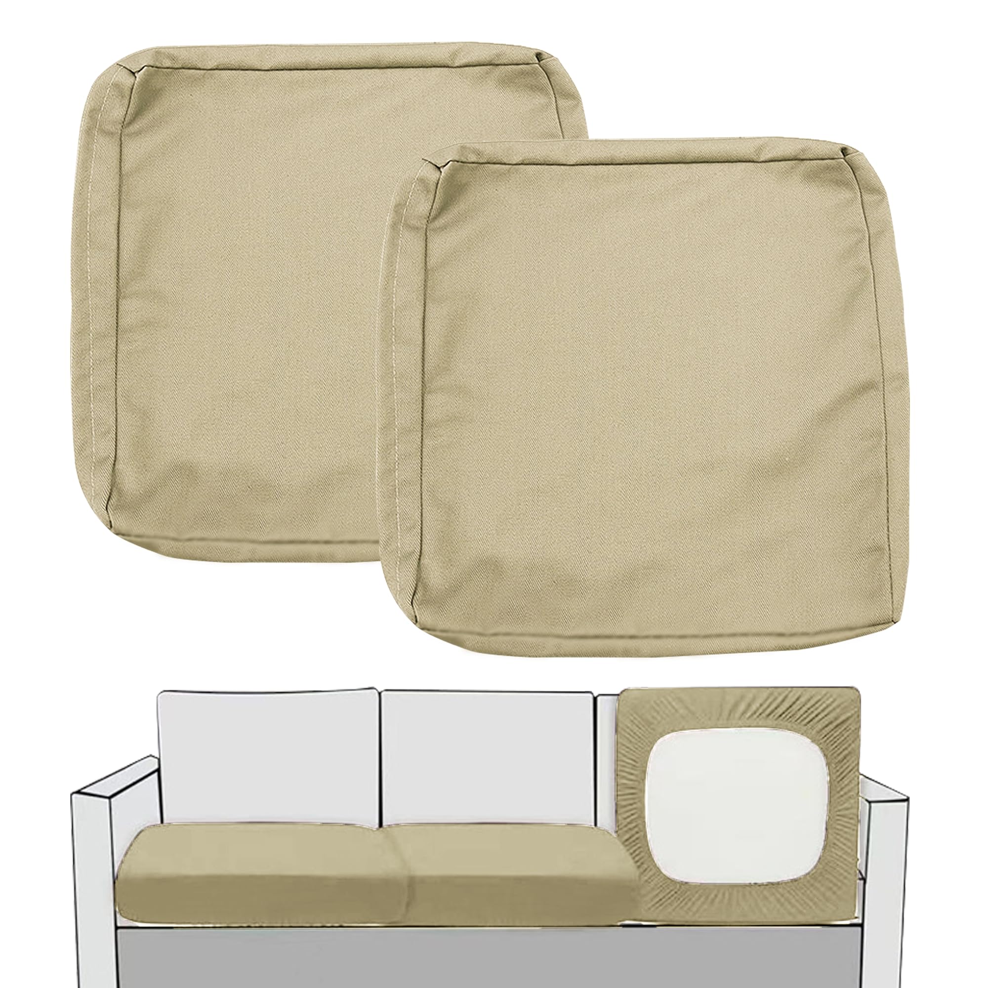 Waterproof Outdoor Cushion Covers - Stretchable Patio Chair Slipcovers, Machine Washable Sofa Cushion Protectors | Breathable, Durable & Pet-Friendly Furniture Covers for Deck, Garden & Poolside Use