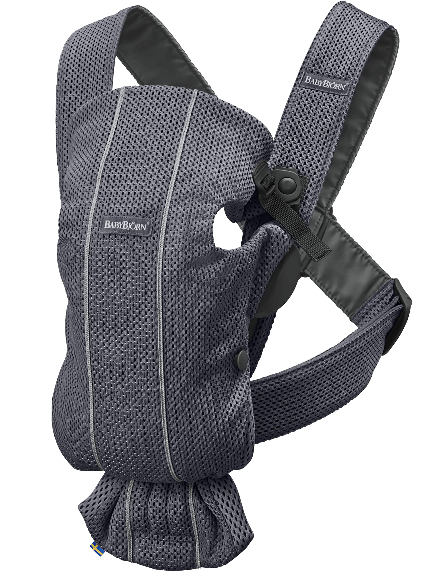 BabyBjörn Baby Carrier Mini - Ergonomic Newborn Carrier (7-25 lbs) with 3D Mesh for Breathability | Lightweight & Easy-to-Use Infant Sling | Perfect for Walks, Shopping & Hands-Free Parenting (Anthracite)