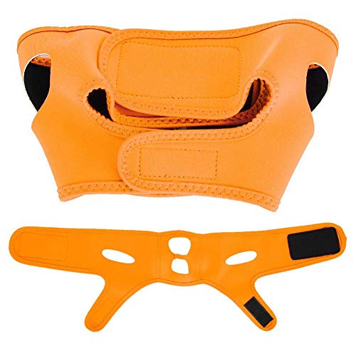 Double Chin Slimming Belt - Face Slimming Veil & Skin Tightening Band for Weight Loss - Orange | Chin Lift & Jawline Contour for Men & Women | Perfect for Workouts, Video Calls & Special Events
