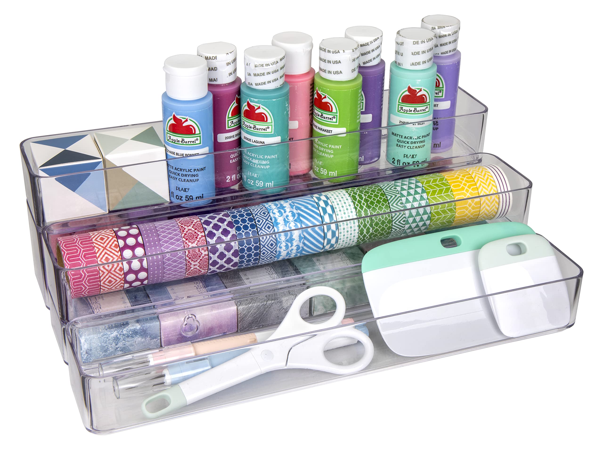 ArtBin 6959AG 2-in-1 Wall and Desktop Organizer - Clear Stadium Style Storage Solution for Office, Craft Room & Home Organization