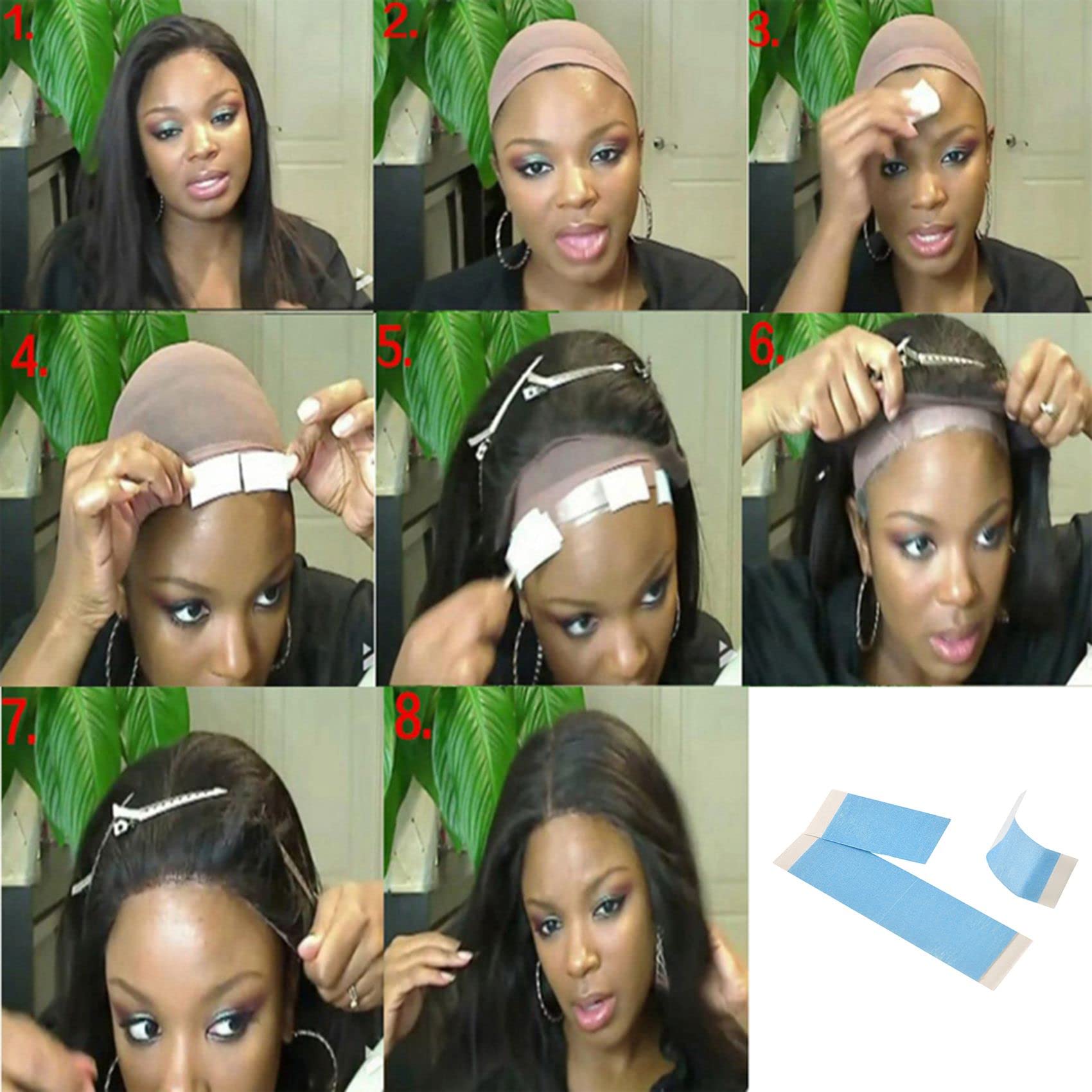 72Pcs Strong Wig Tape Strips - Waterproof Double Adhesive for Toupee & Lace Wigs - Secure All-Day Wear