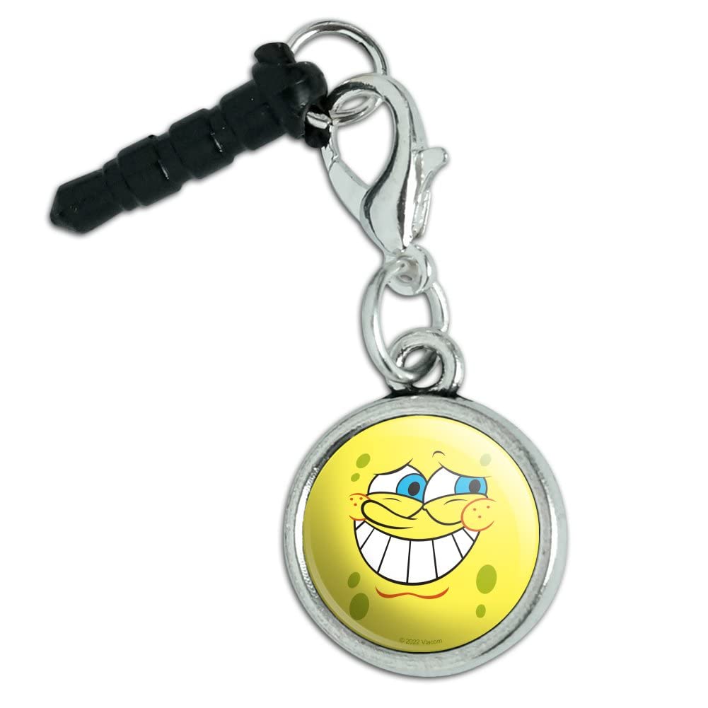 Spongebob Guilty Face Phone Charm - Compatible with iPhone, Samsung Galaxy & iPod (3.5mm Headphone Jack) - Cute Accessory for Backpacks, Keychains & Phone Decor