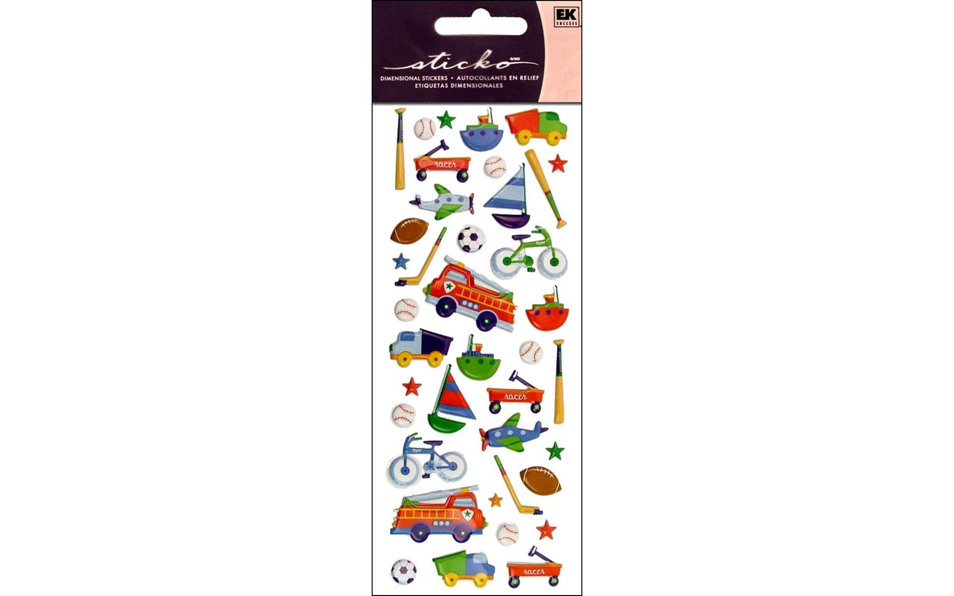 Sticko Puffy Classic Stickers - Fun 3D Puffy Stickers for Kids, Boys & Girls | Perfect for Scrapbooking, DIY Crafts & School Projects
