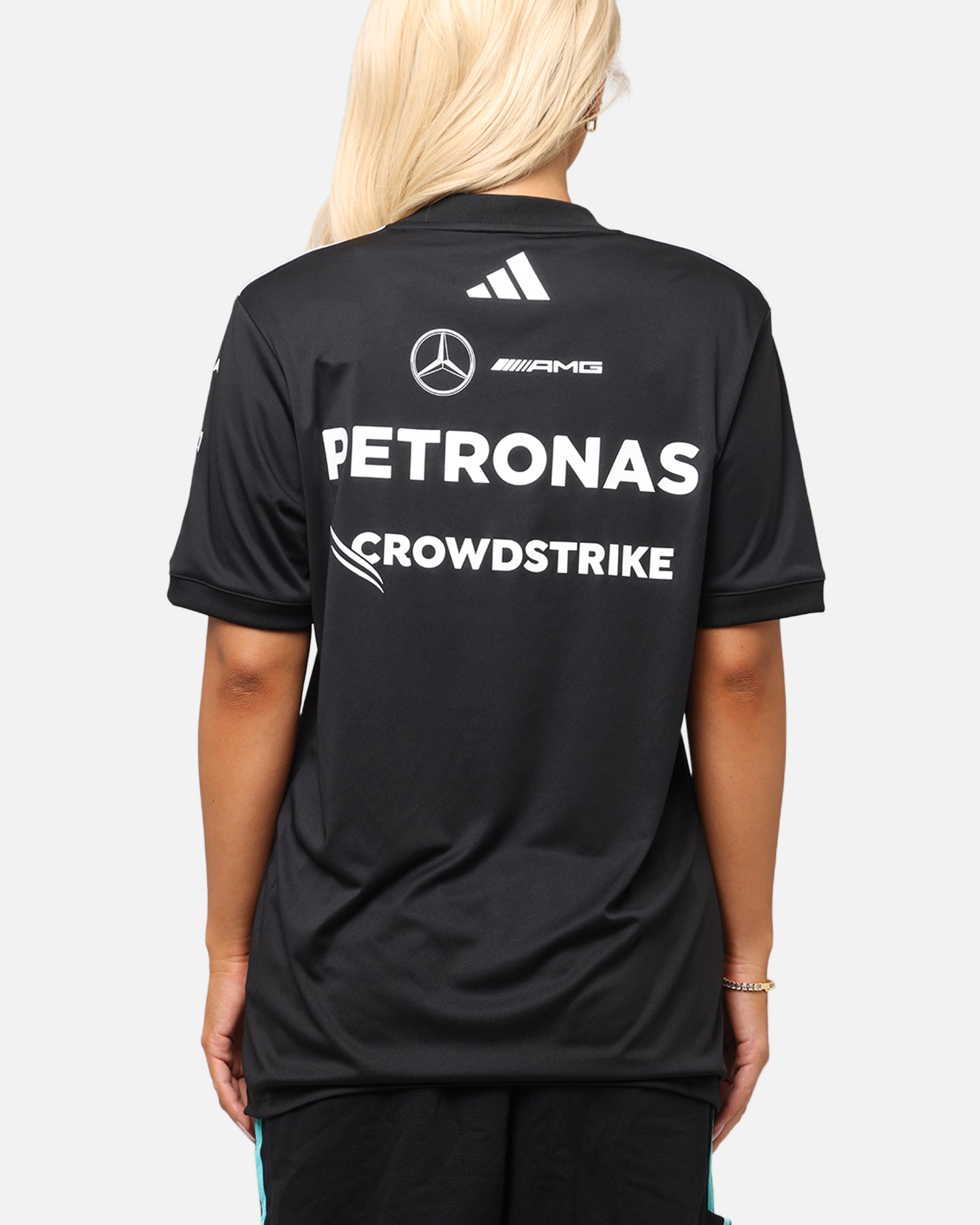 Adidas x Mercedes AMG Petronas Formula One F1 2025 Team Driver T-Shirt - Black - Official Motorsport Fan Gear for Racing Enthusiasts and F1 Supporters