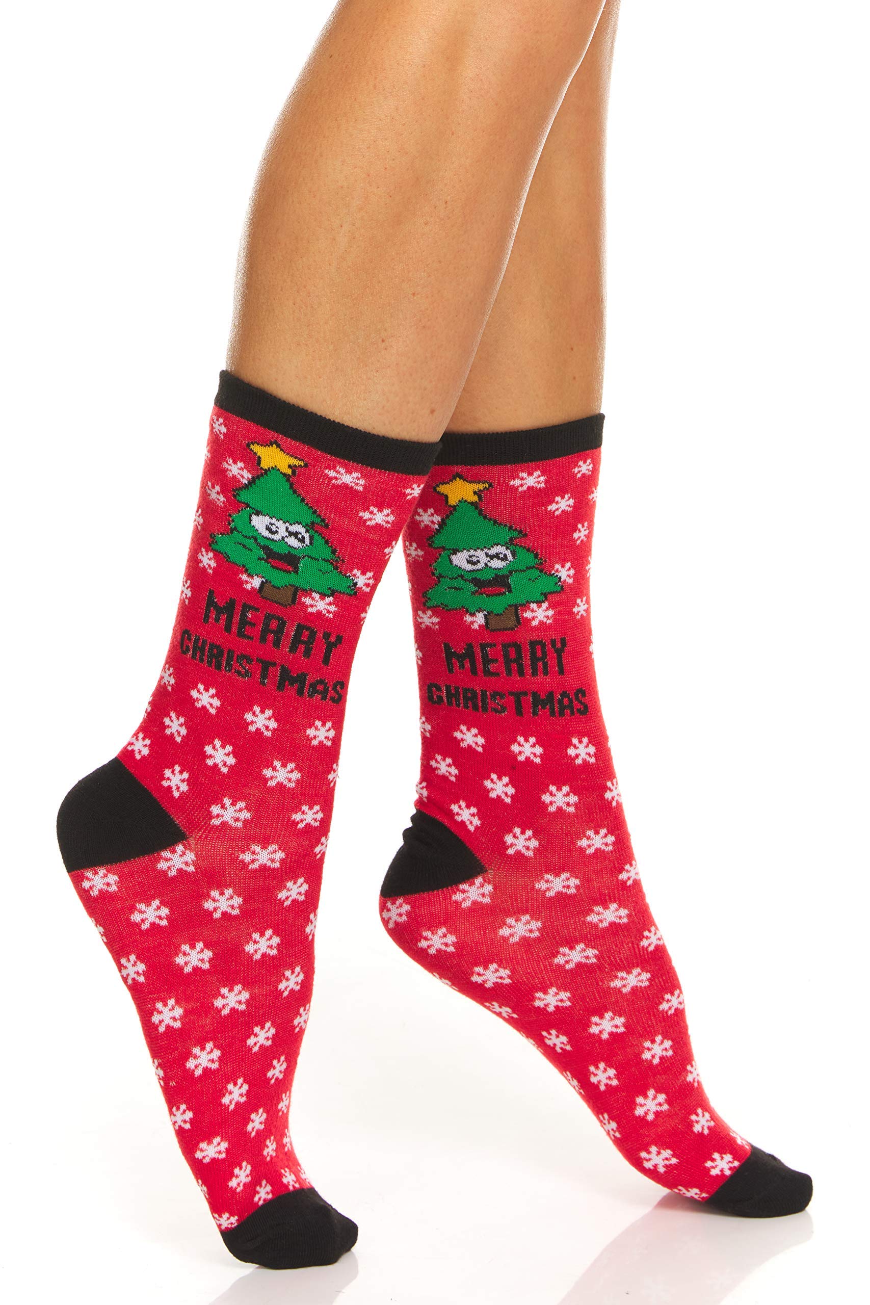 Yacht & Smith Women's Christmas Socks - Holiday Novelty Crew Socks with Fun Colorful Festive Designs - Perfect for Gifts, Parties & Cozy Winter Wear