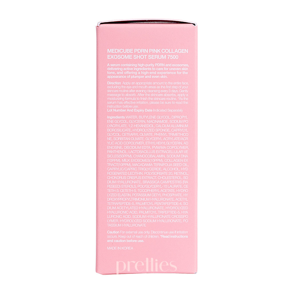 Medicube PDRN Pink Exosome Shot Serum 7500 - 30ml Anti-Aging Face Serum for Wrinkles & Hydration | Perfect for Night Skincare Routine & Daily Moisturizing