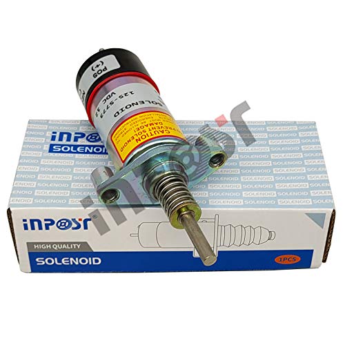 12V Fuel Shutoff Solenoid 2 Terminals Intermittent Duty - Compatible with Caterpillar 3204 3304B 3306 3306B 3306C 3406C (Replaces 8C9986 8C-9986 125-5773) - Ideal for Heavy Equipment & Diesel Engine Maintenance
