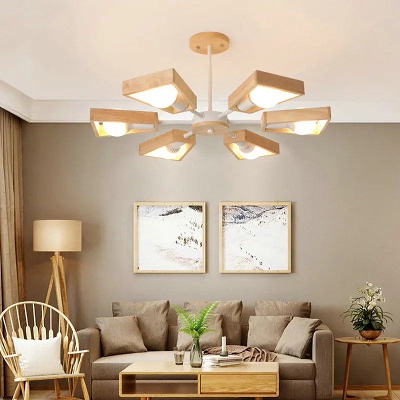 8-Light Sputnik Modern Linear Chandelier - Mid Century Inspired Lighting Fixture for Dining Room, Living Room, or Entryway