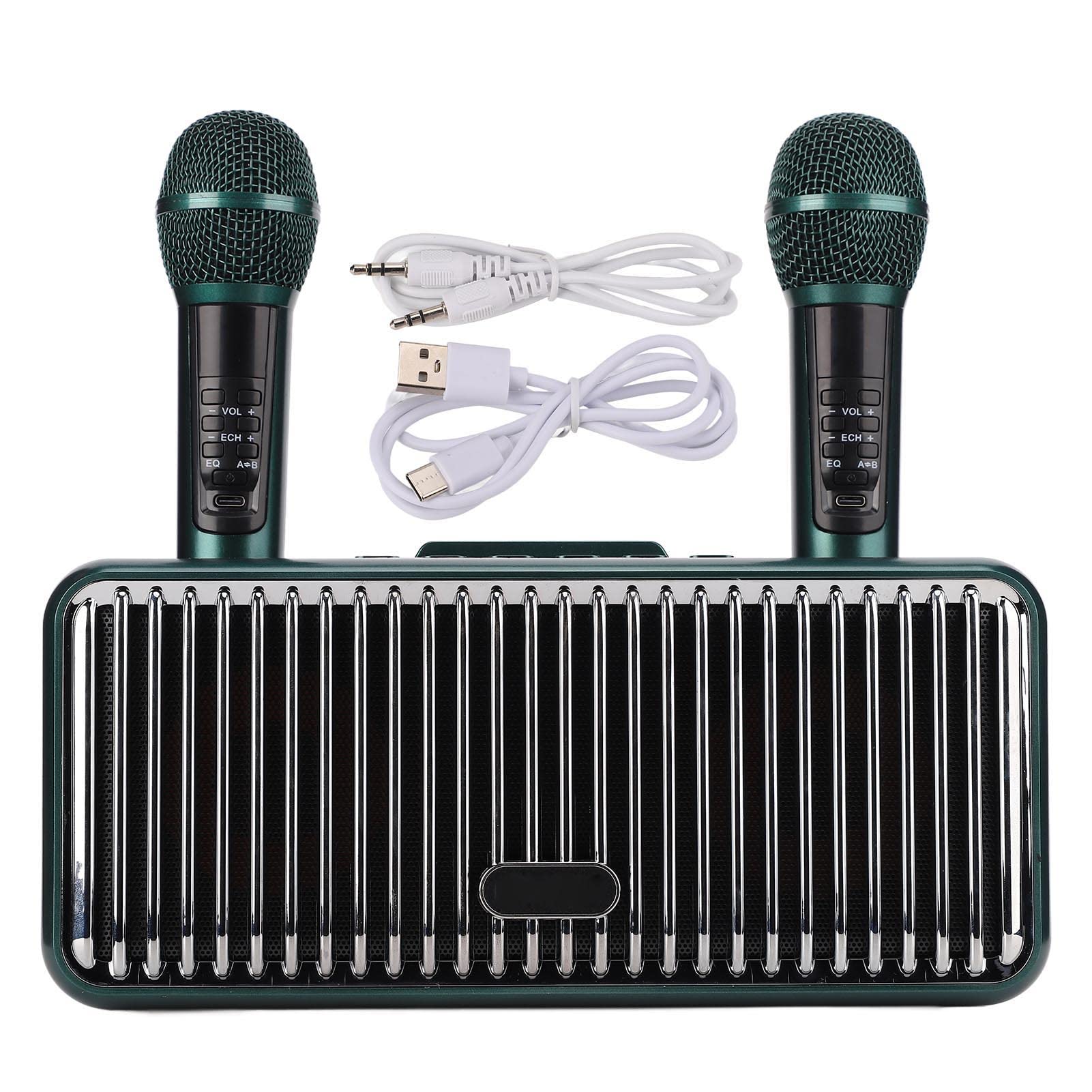 Portable Bluetooth Karaoke Speaker with 2 Wireless Microphones - Wireless Karaoke Machine for Home & Outdoor Use, Multiple Playback Modes, Compatible with Smart TV & Streaming Devices - Perfect for Parties, Camping & Family Gatherings