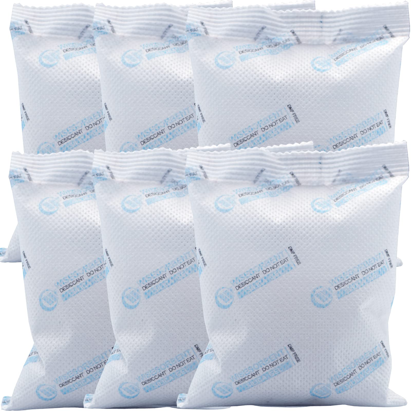 6Pcs 100 Gram Silica Gel Packets - Pure & Safe Moisture Absorber Desiccant Beads for Storage | Moisture Control for Closets, Shoes, Electronics, Documents & Food Preservation