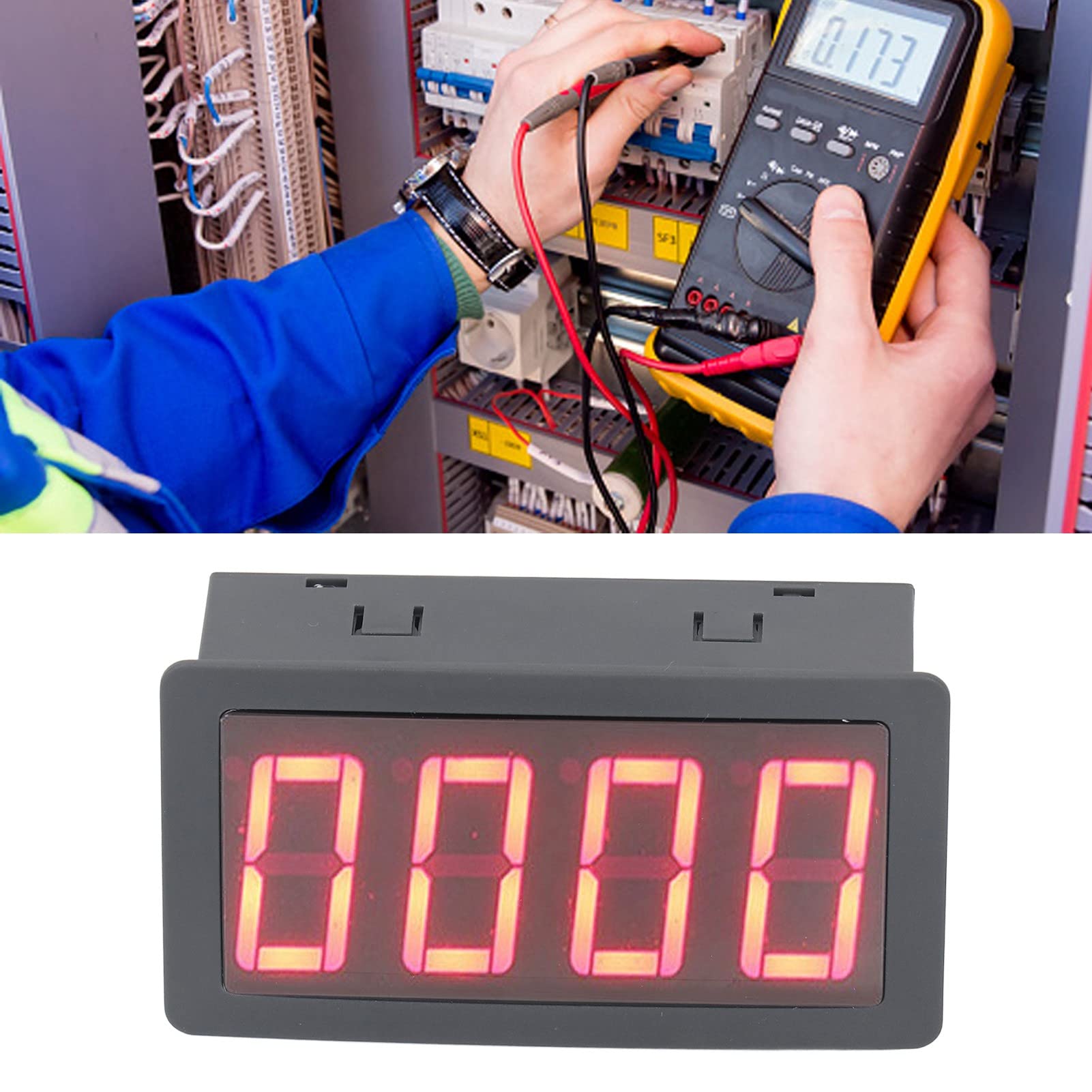 Intelligent Frequency Meter with LED Display, DC8-24V Digital Countdown Timer, 1.5X Magnification & Relay Output - Perfect for Laboratory Equipment, Industrial Automation & Electrical Testing
