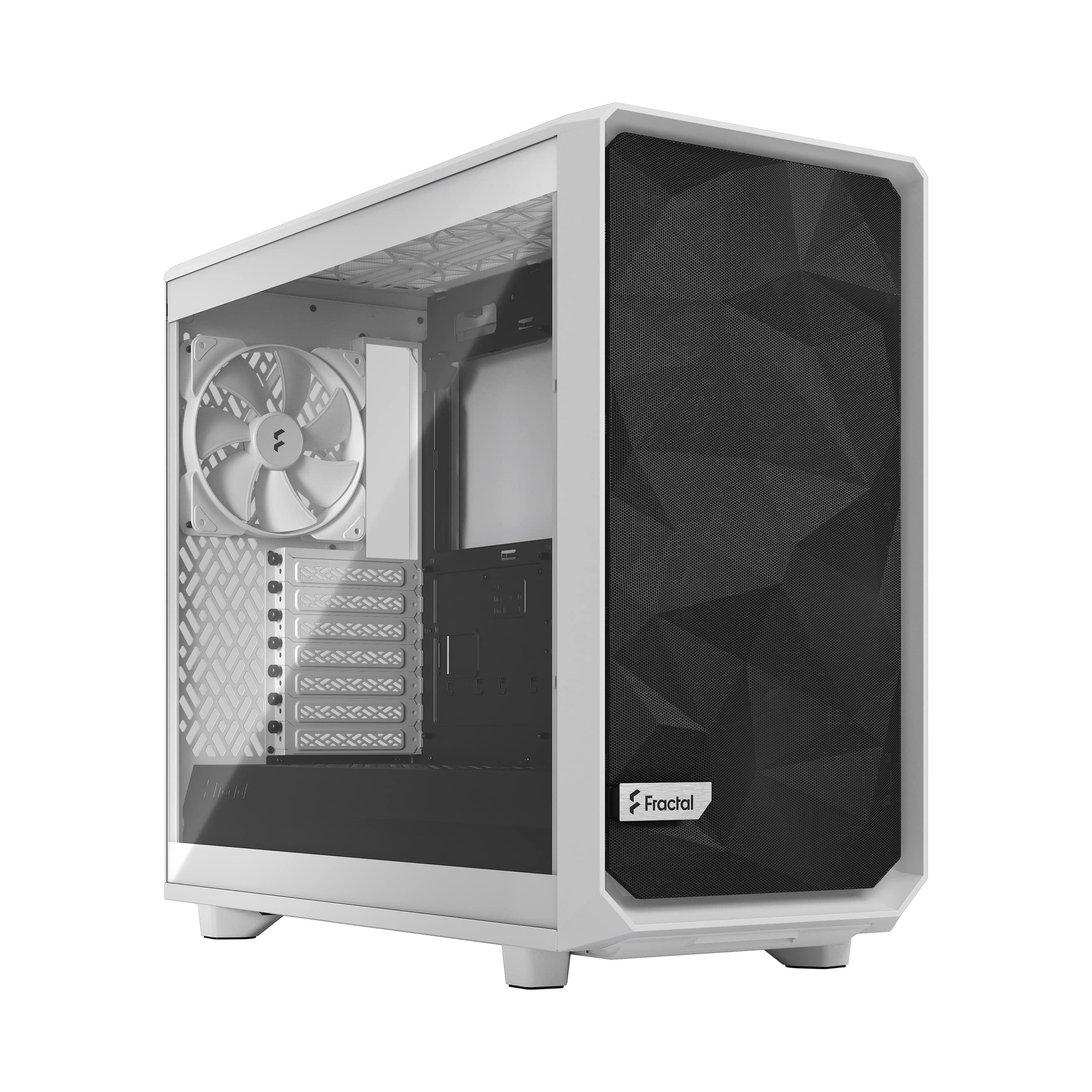 Fractal Design Meshify 2 Lite White ATX Mid Tower PC Case - Tempered Glass Window, High Airflow Mesh Front Panel, Spacious Interior for Gaming & Workstation Builds - Perfect for Home Office & Gaming Setup