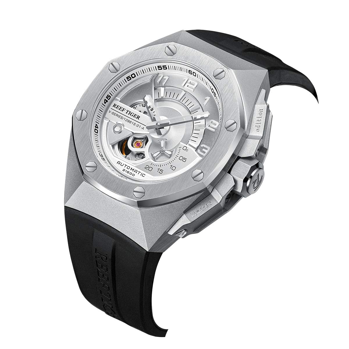 REEF TIGER Luxury Men's Automatic Mechanical Sports Watch - Stainless Steel Chronograph, Waterproof, Date Display RGA92S7 - Perfect for Business, Casual & Outdoor Activities