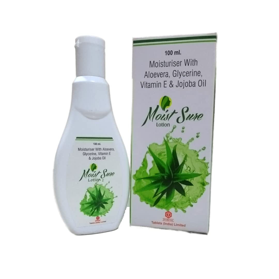 Moist Sure Lotion - Hydrating Body Lotion with Aloe Vera, Glycerin, Vitamin E & Jojoba Oil for Deep Nourishment & Dry Skin Care (Pack of 2) | Perfect for Daily Moisturizing, After Shower & Winter Skin Protection