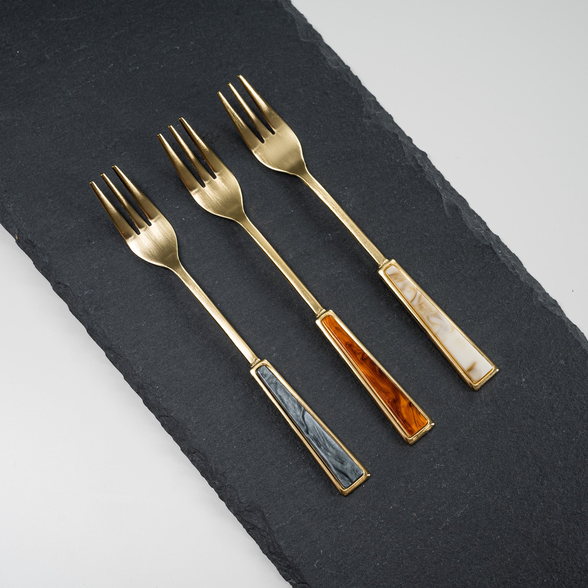 Tsubame Sanjo Gold Cake Fork - Elegant 3-Color Options | Premium Japanese Stainless Steel Dessert Fork for Cakes, Pastries & Fine Dining