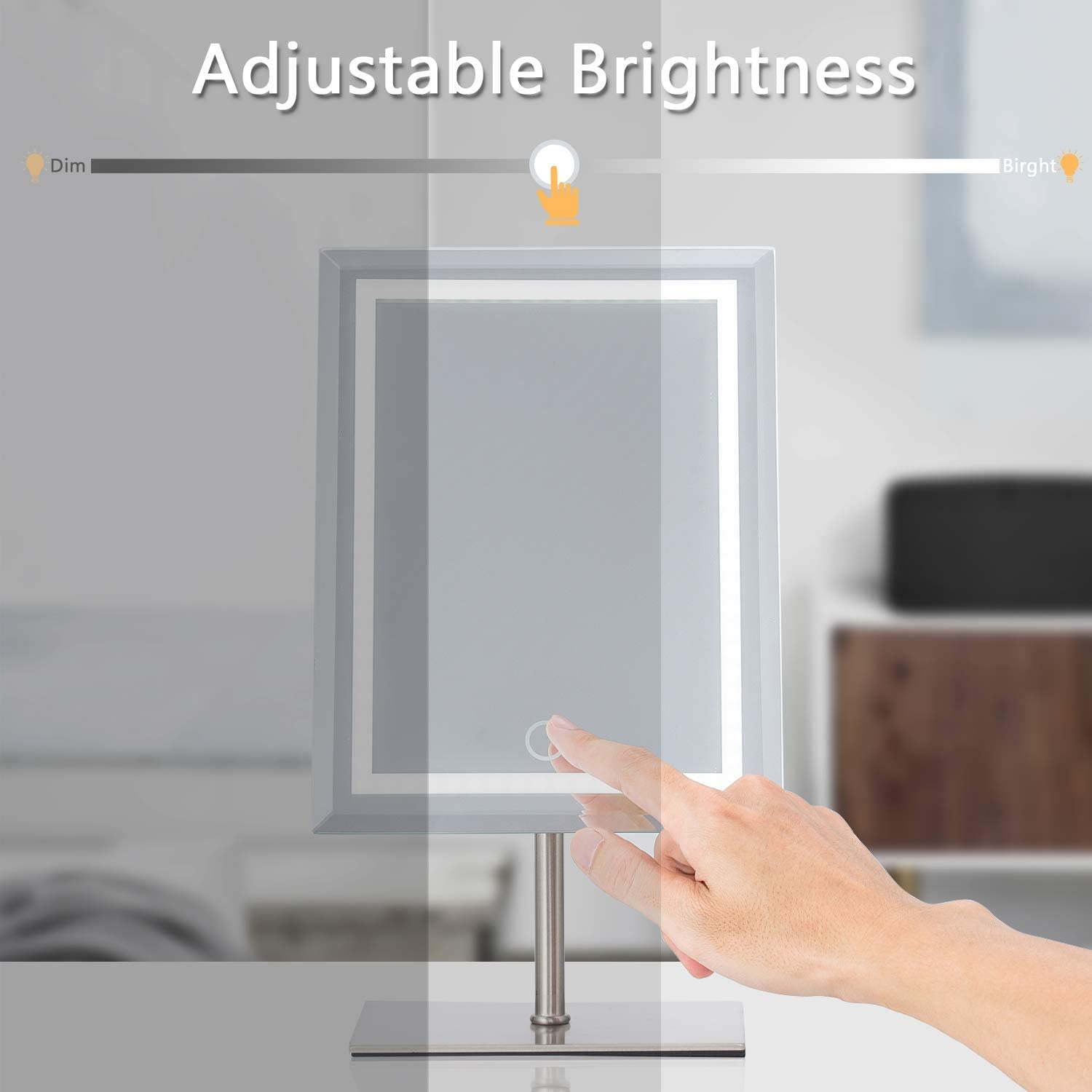 Waneway Full Metal Vanity Mirror with 80 LED Lights & 10X Magnification - USB Powered Lighted Makeup Mirror for Dressing Table | Perfect for Home Beauty Salon, Bedroom Decor & Professional Makeup Application