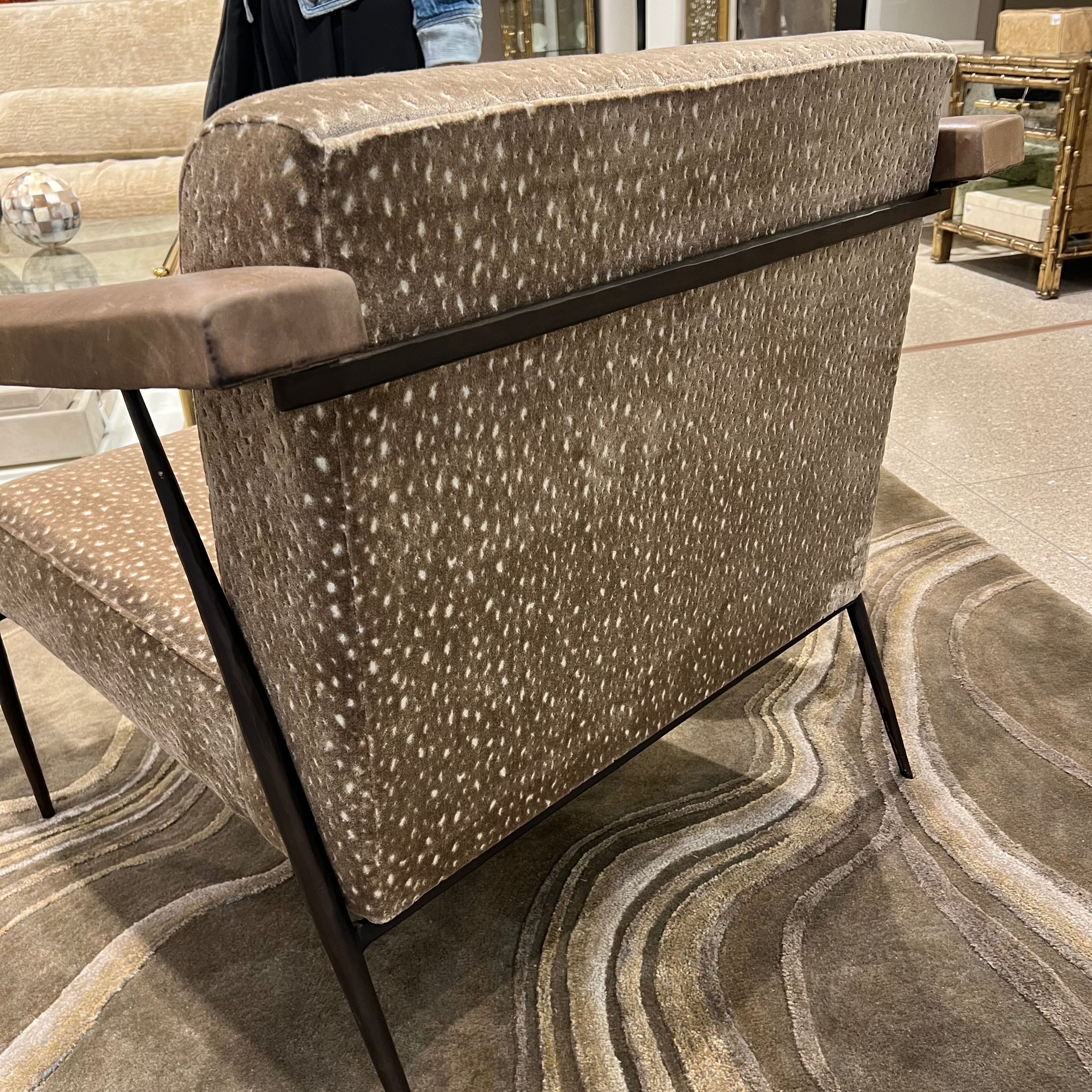 Luxury Brooks Fabric Chair in Bronze - Elegant and Comfortable Upholstered Seating for Living Room, Bedroom, or Office