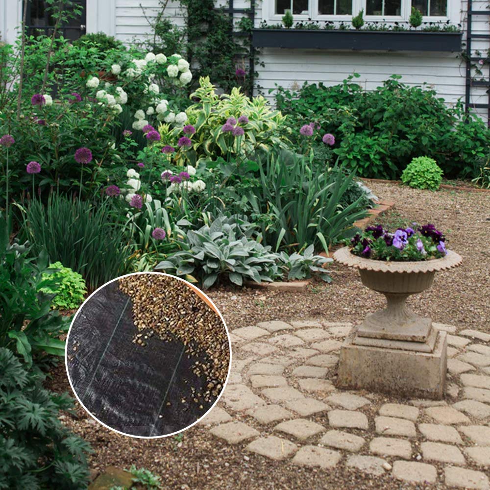 TUFFIOM Heavy Duty Weed Barrier Fabric 6.5 x 300 FT - UV Resistant Landscape Ground Cover, 125gsm/3.7OZ Durable Material for Superior Weed Control - Perfect for Greenhouse, Yard, Flower Beds, Gardens, Driveways & Pathways