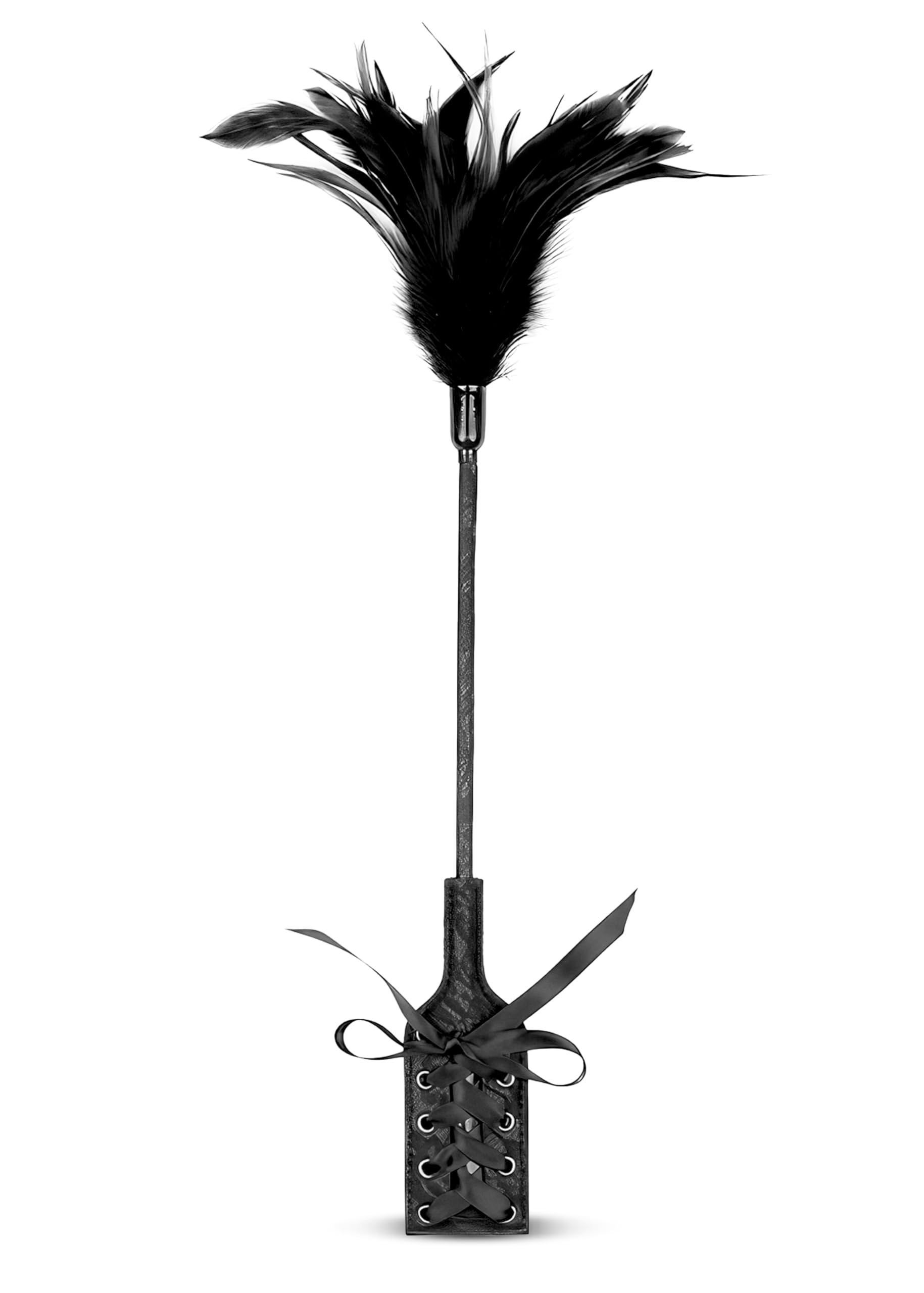 Black 16 Inch Feather Tickler for Adults - Sensual BDSM Toy for Spanking, Bondage & Cosplay - Perfect for Bedroom Play, Couples Fun & Role-Playing Scenes