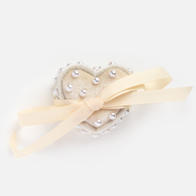 Heart Shaped Velvet Jewelry Box for Rings - Elegant Pearl Wedding Ring Holder, Perfect for Engagement, Proposal & Anniversary Gifts