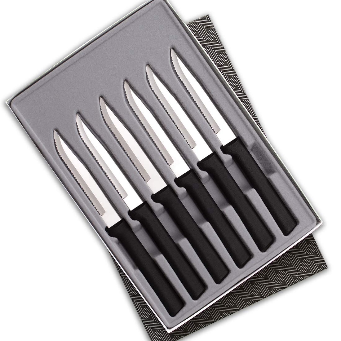 Premium Rada Cutlery 6-Piece Serrated Steak Knife Set with Black Handles - 2 Pack | Perfect for Steak Dinners, BBQ Parties & Wedding Gifts | Dishwasher Safe Kitchen Cutlery